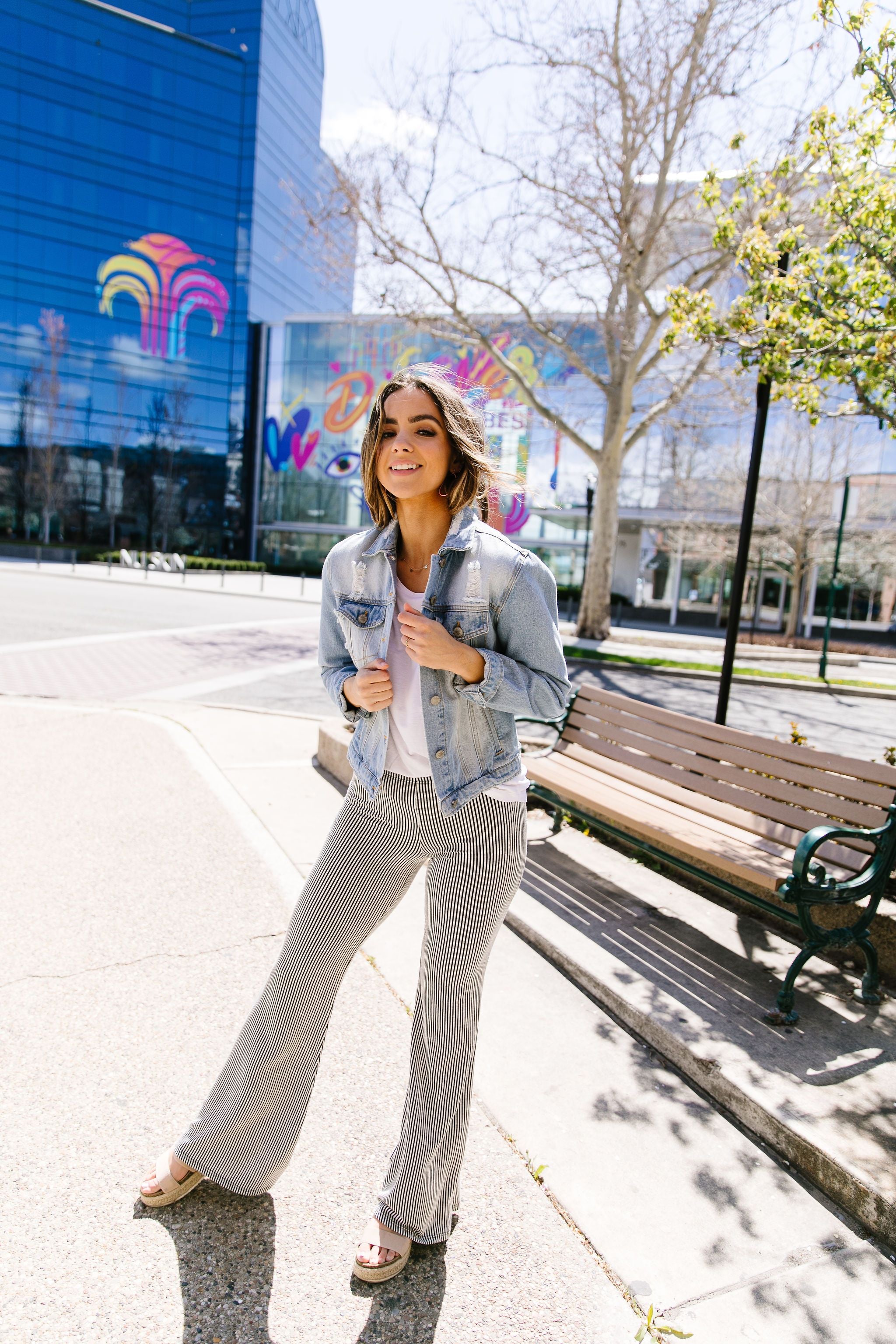 Striped Knit Bell Bottoms