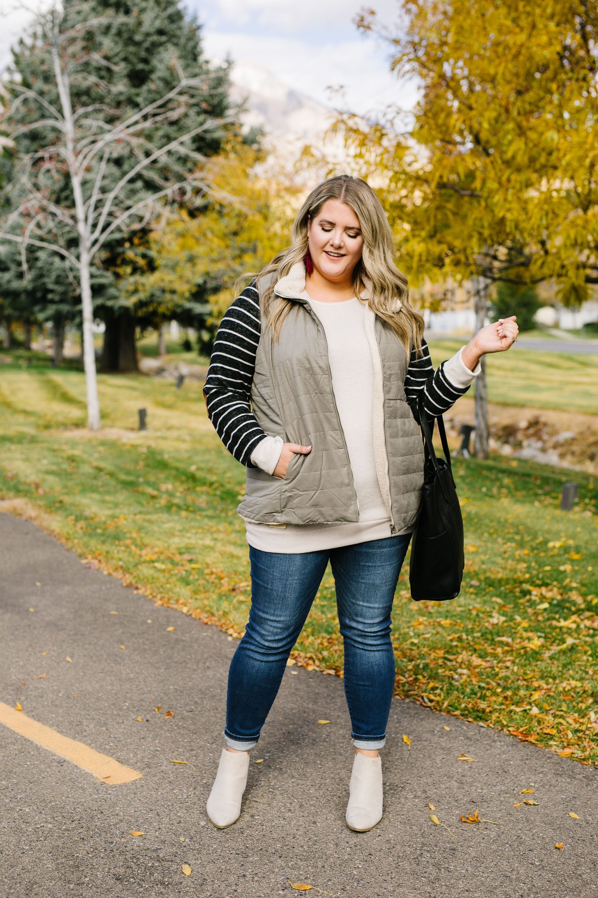 Suede Elbow Patch Raglan Sleeve Top