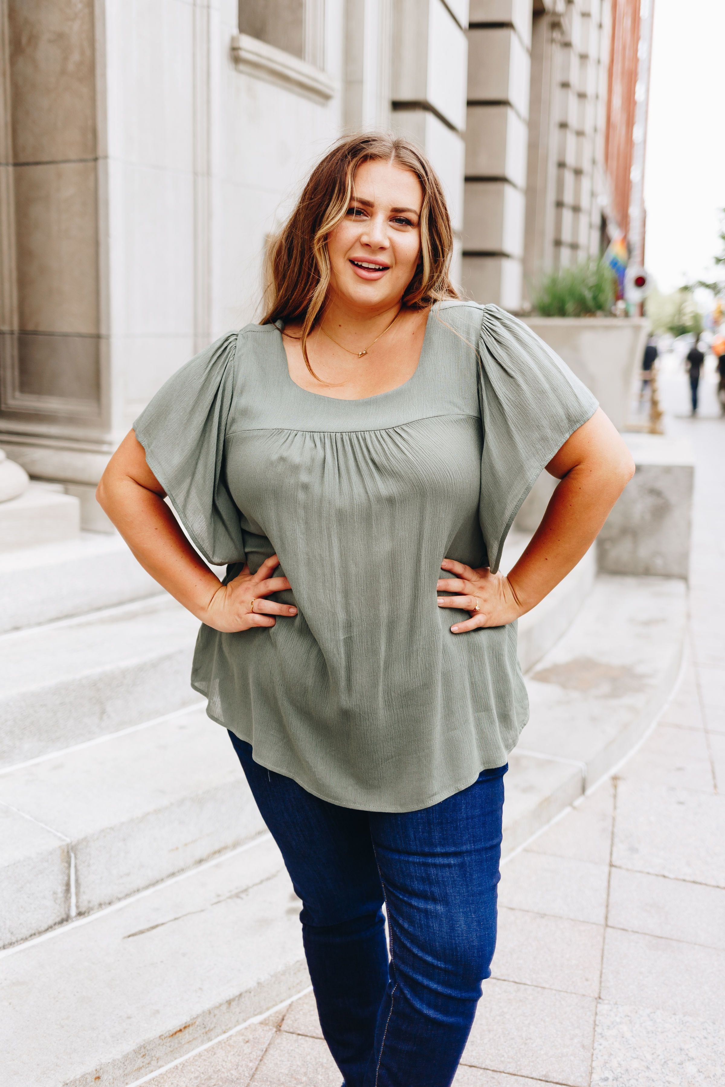 Summer Breeze Blouse In Sage