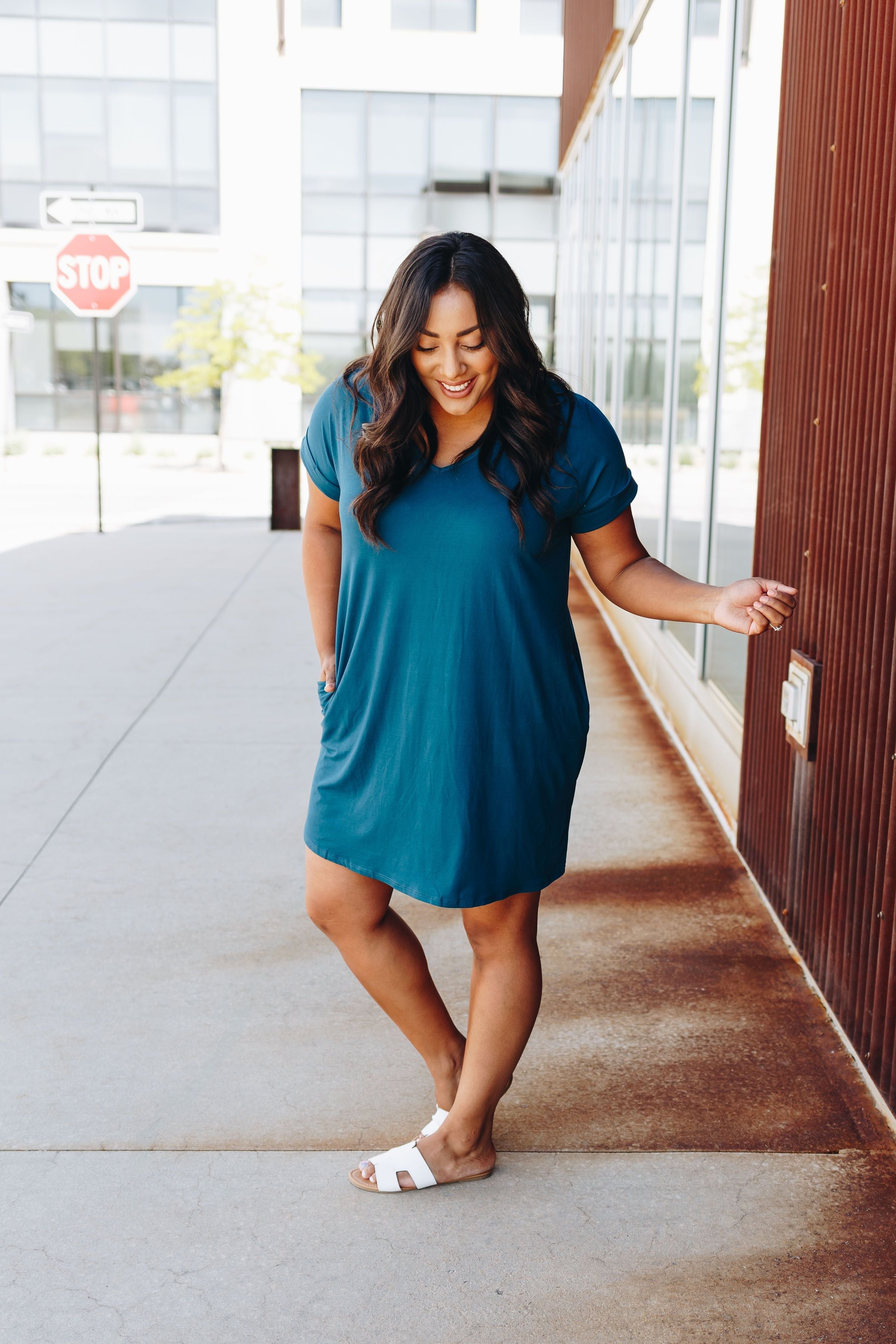 Summer Comfort Dress In Teal