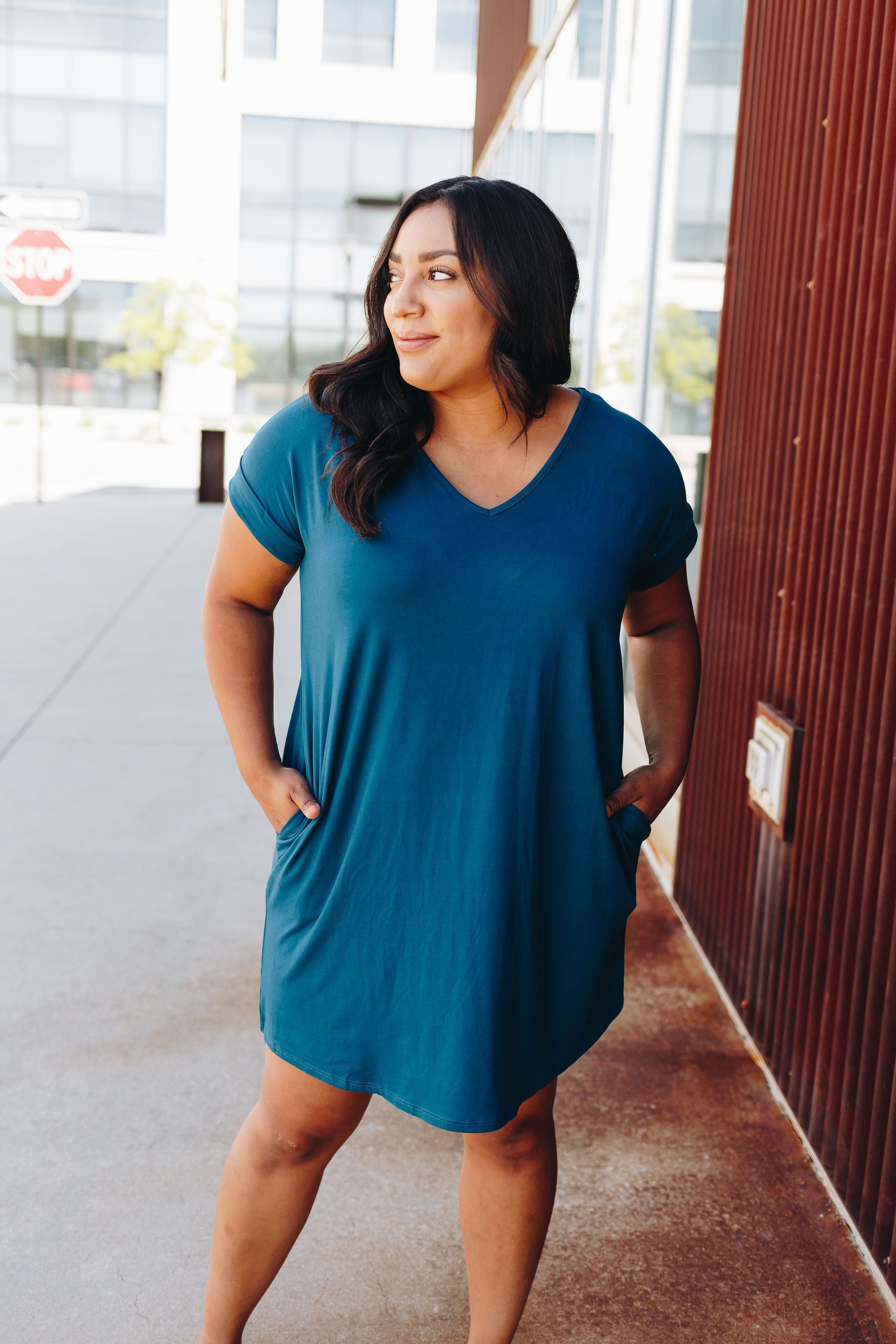 Summer Comfort Dress In Teal