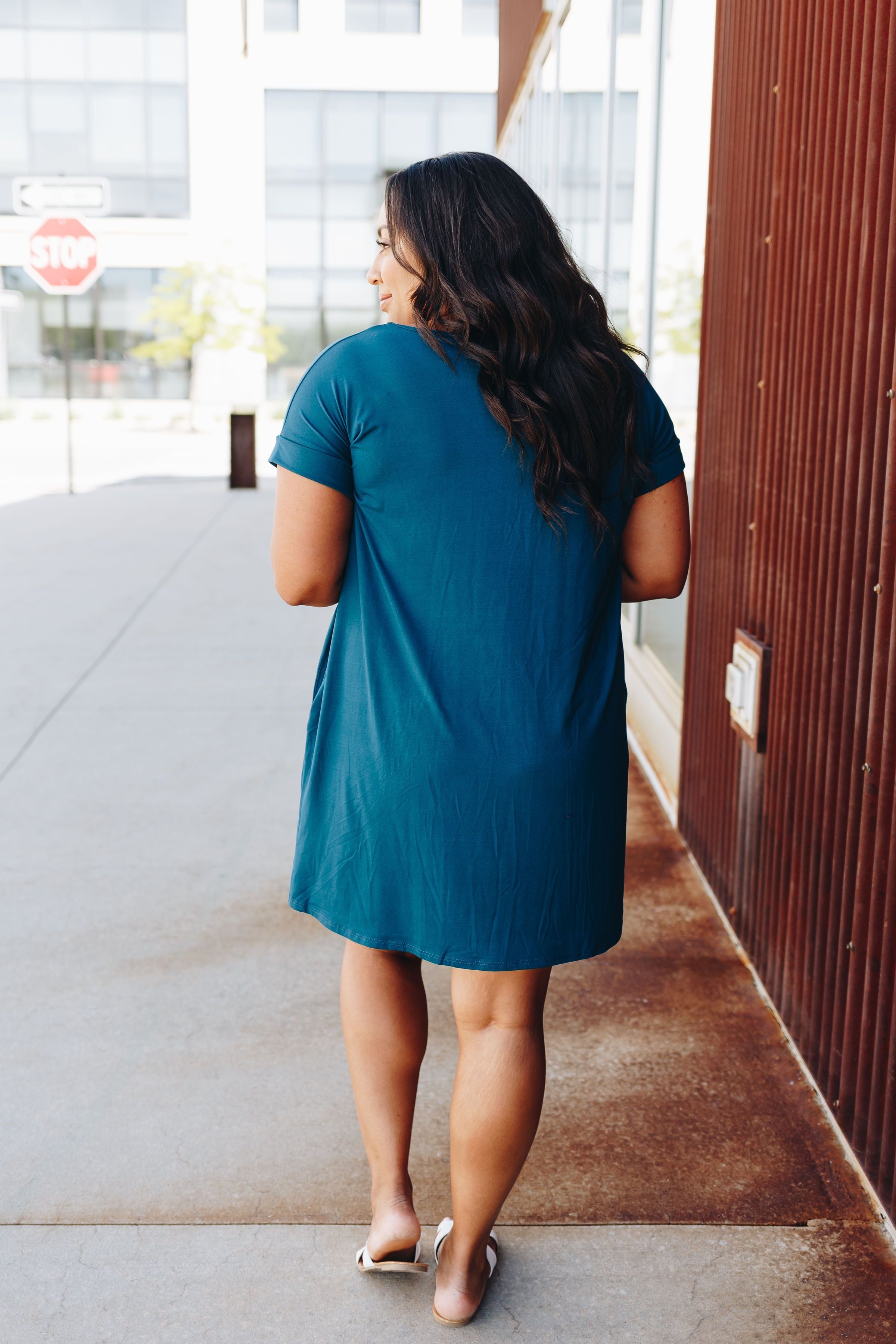 Summer Comfort Dress In Teal