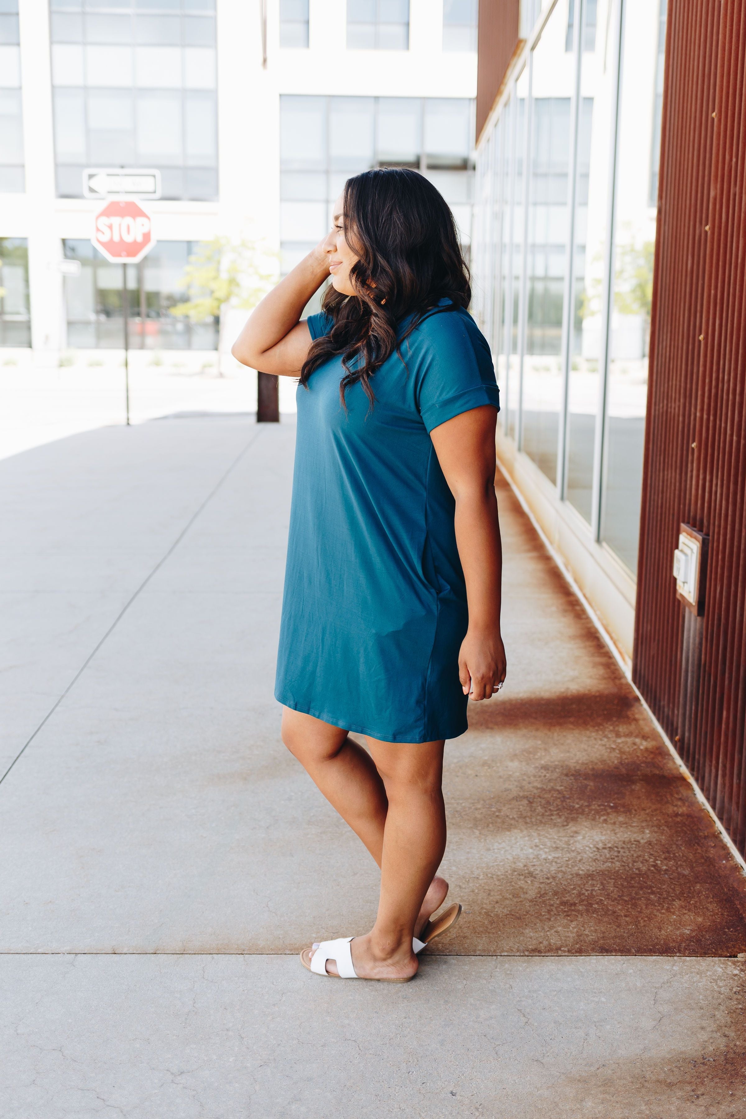 Summer Comfort Dress In Teal