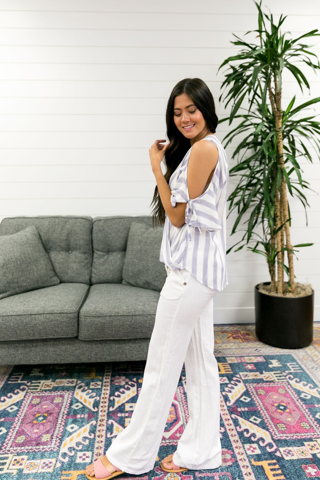 Summertime Blues Striped Blouse