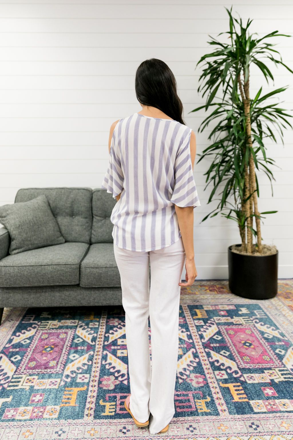 Summertime Blues Striped Blouse