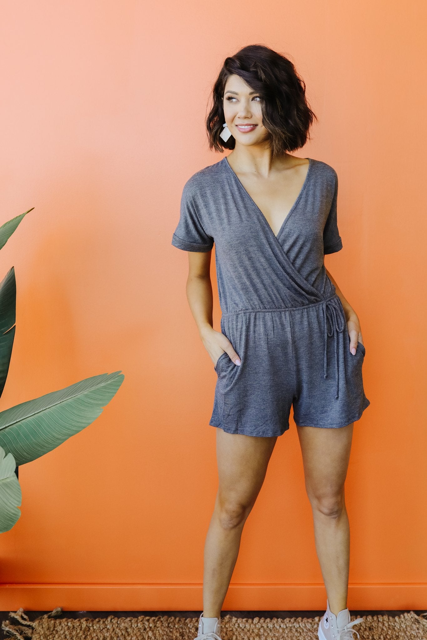 Surplice Shadow Romper