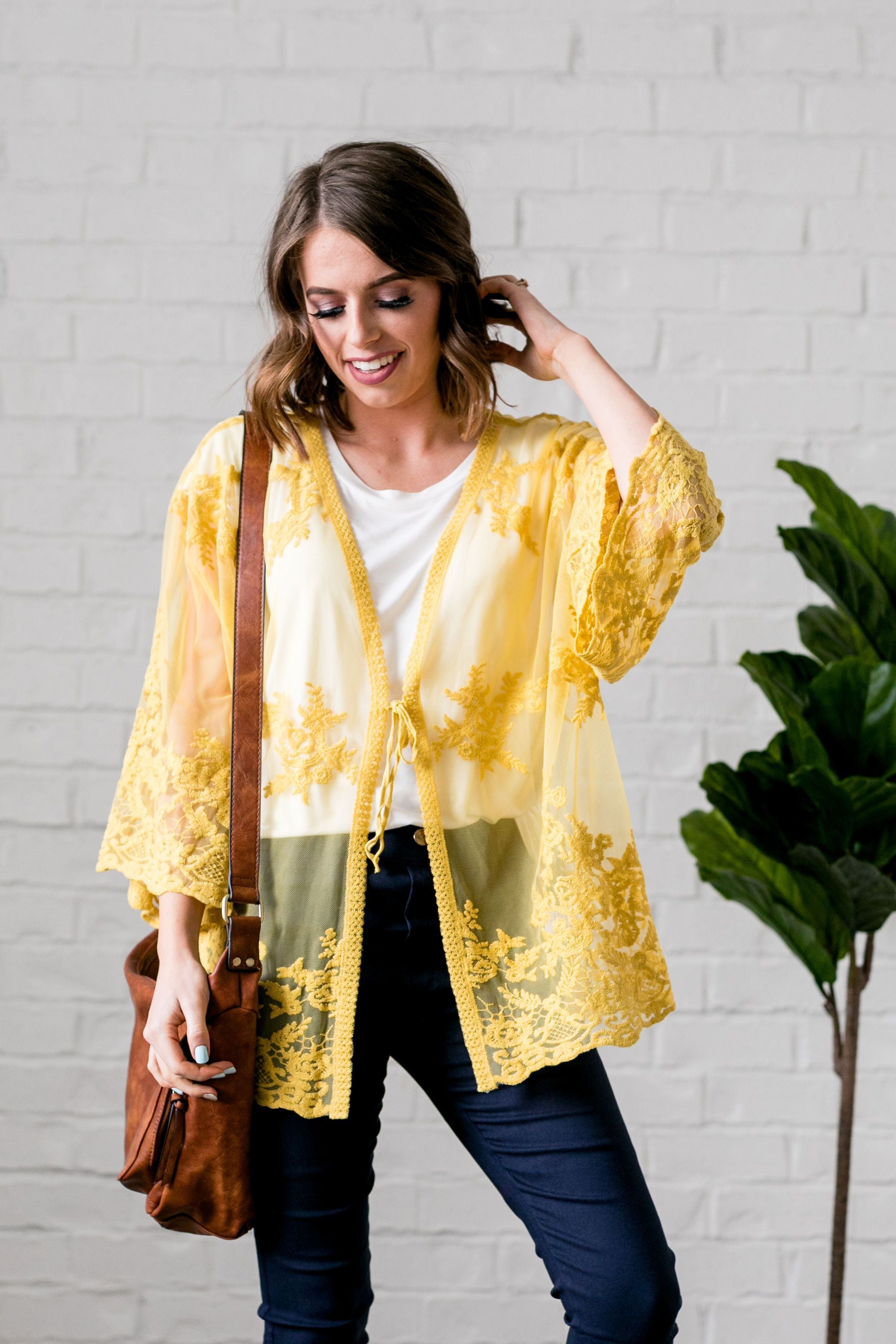 Sweet As Honey Lace Kimono - ALL SALES FINAL