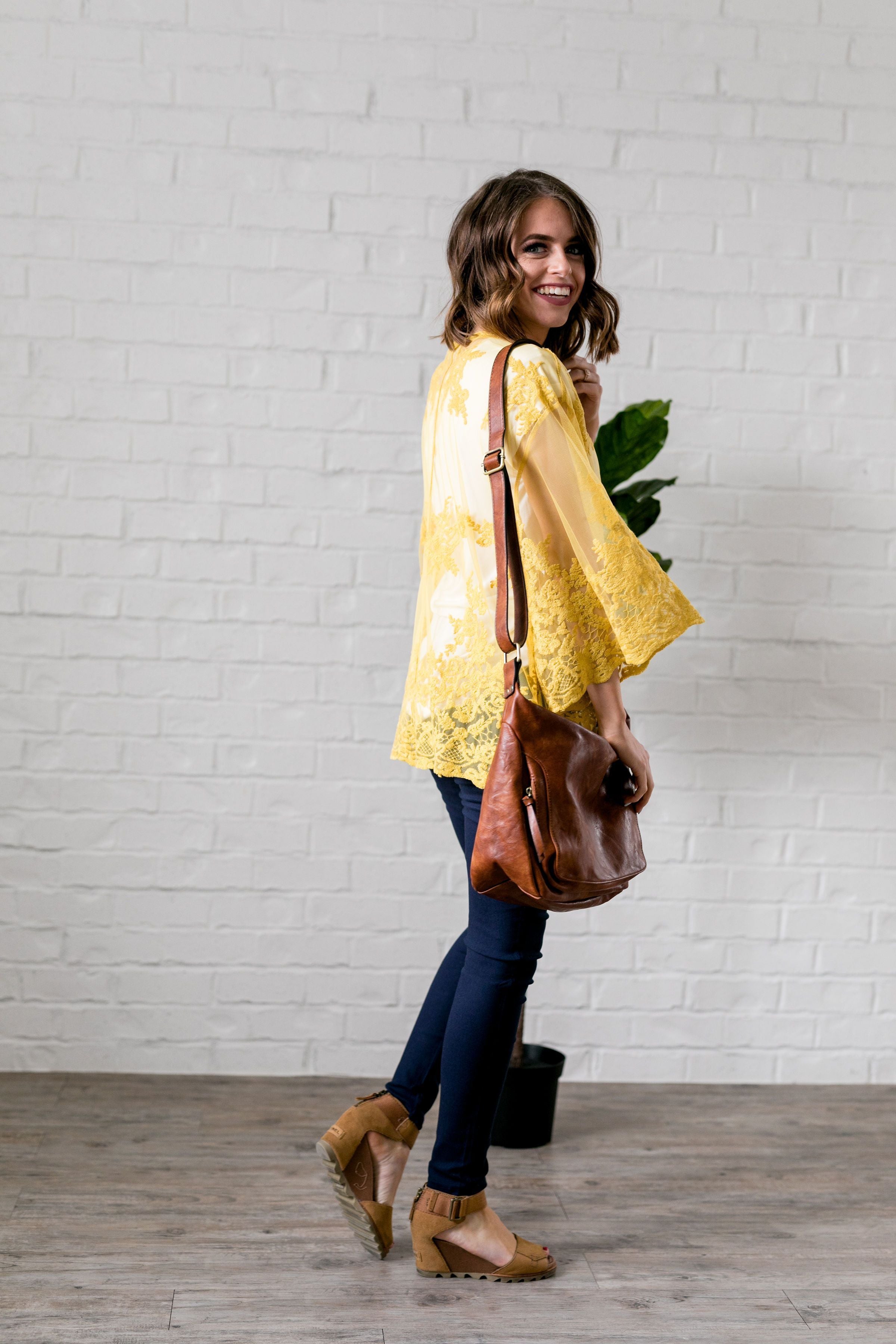 Sweet As Honey Lace Kimono - ALL SALES FINAL