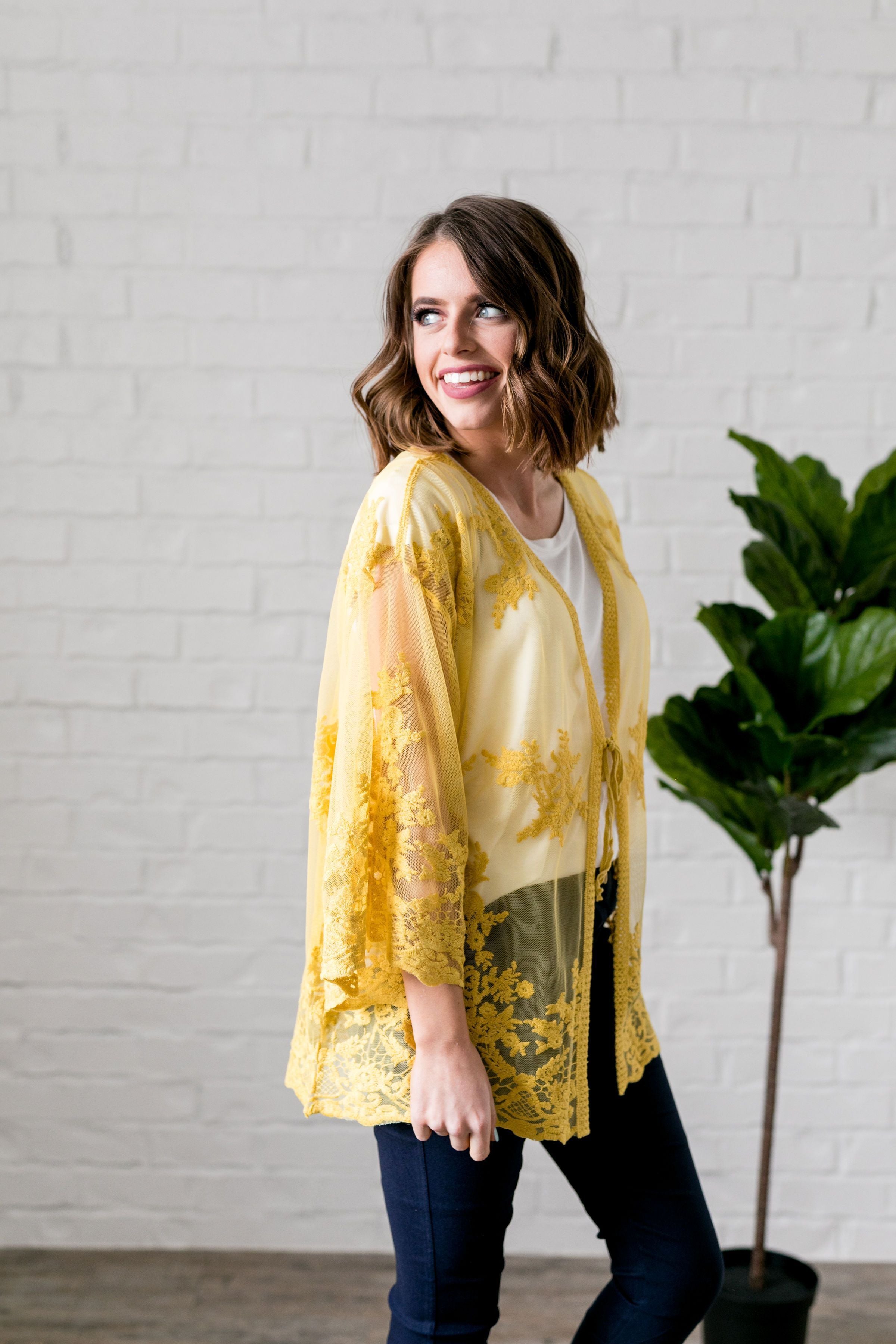 Sweet As Honey Lace Kimono - ALL SALES FINAL