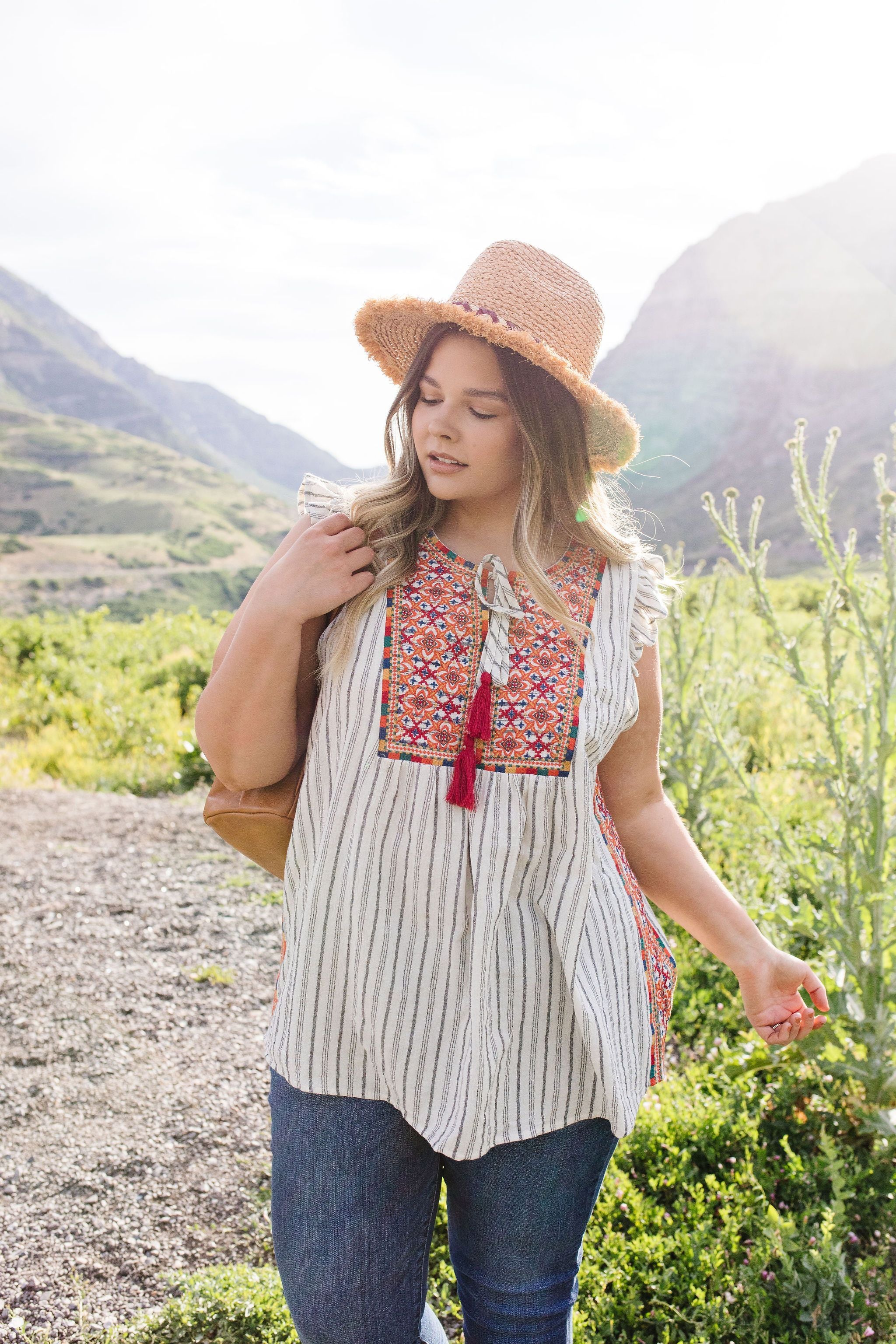 Tassels Rule Embroidered Top