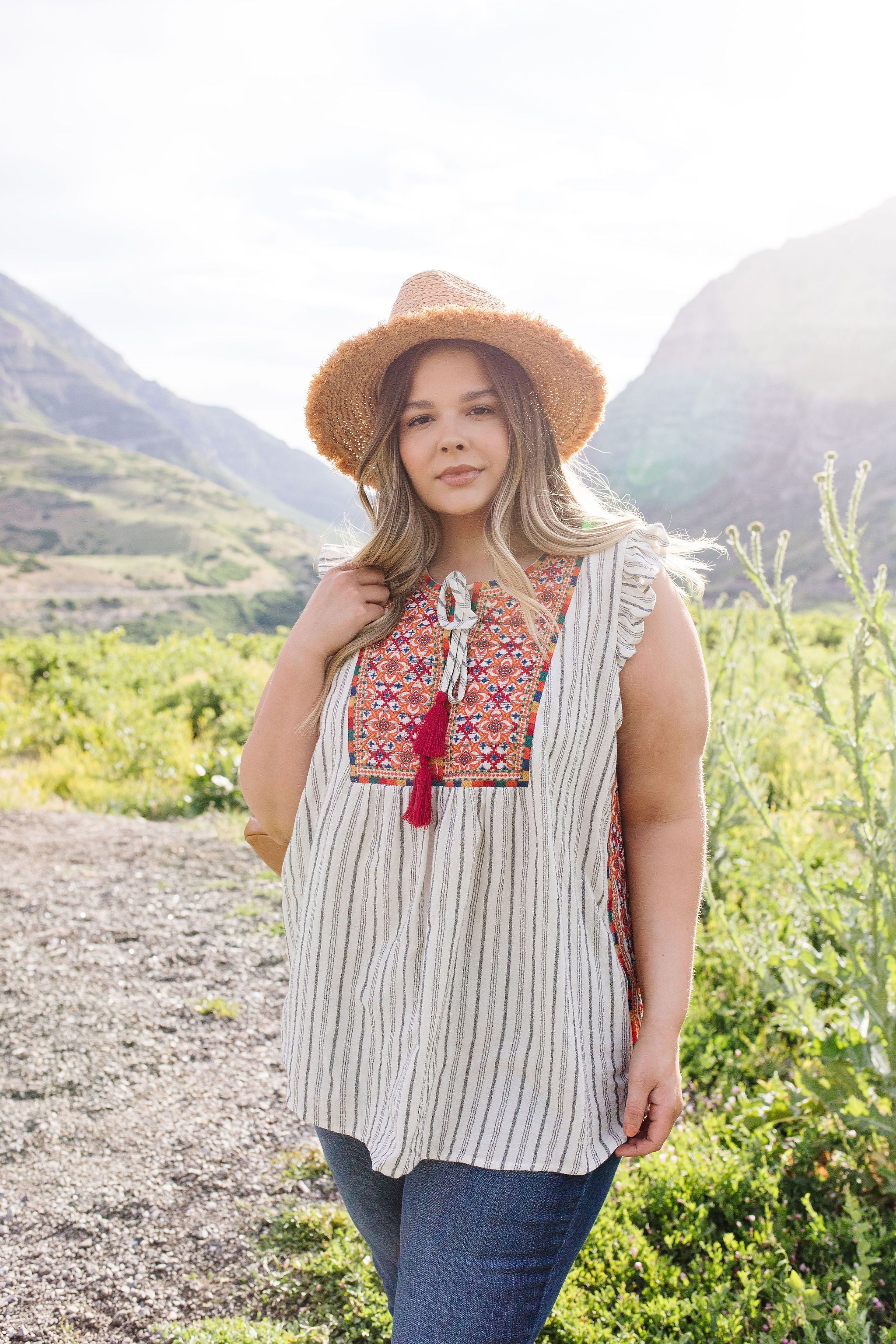 Tassels Rule Embroidered Top