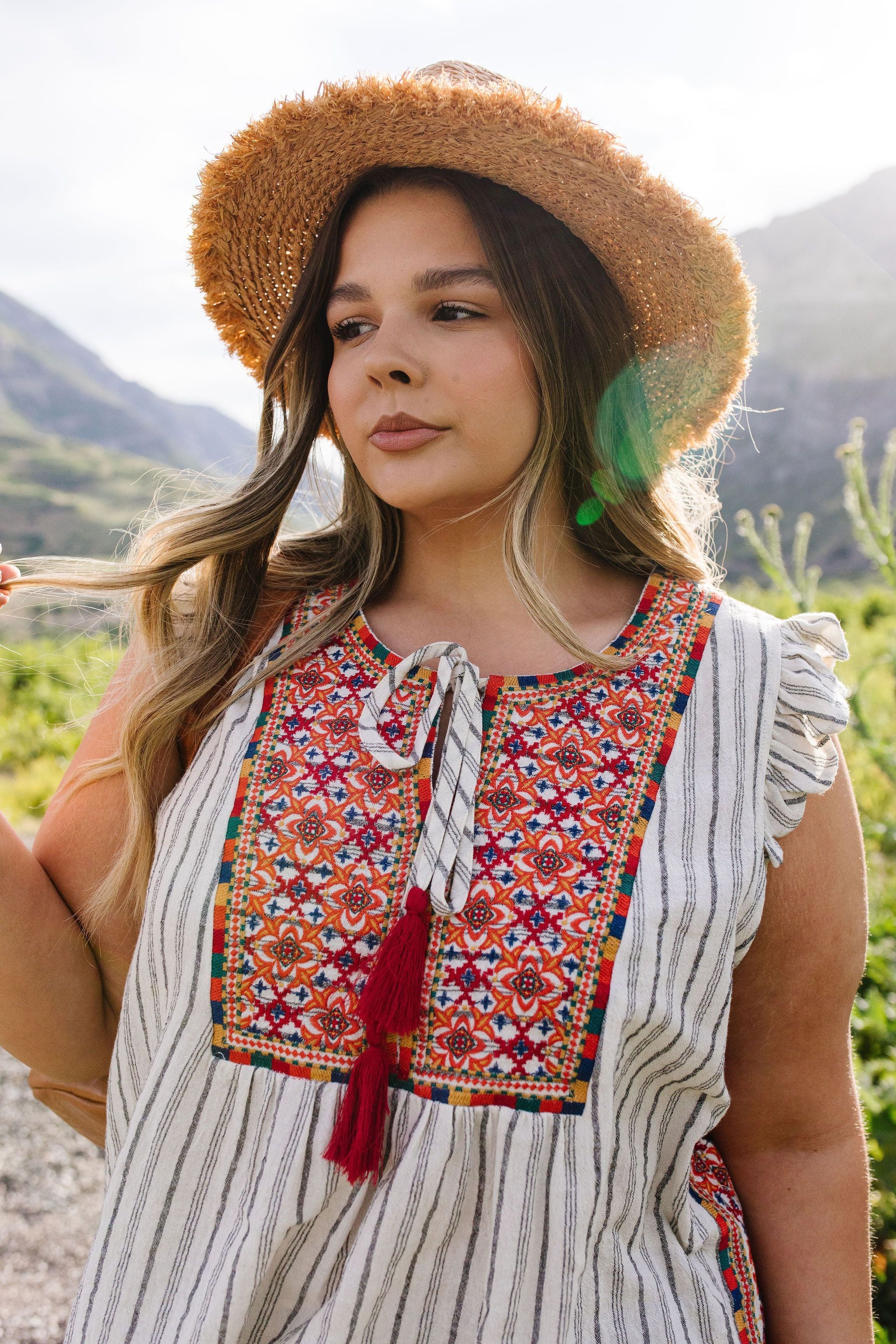 Tassels Rule Embroidered Top