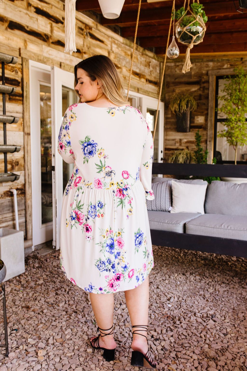 Terrace Garden Dress In Ivory