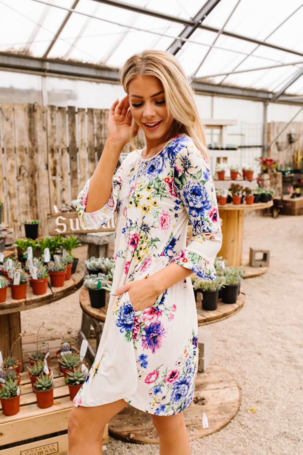 Terrace Garden Dress In Ivory