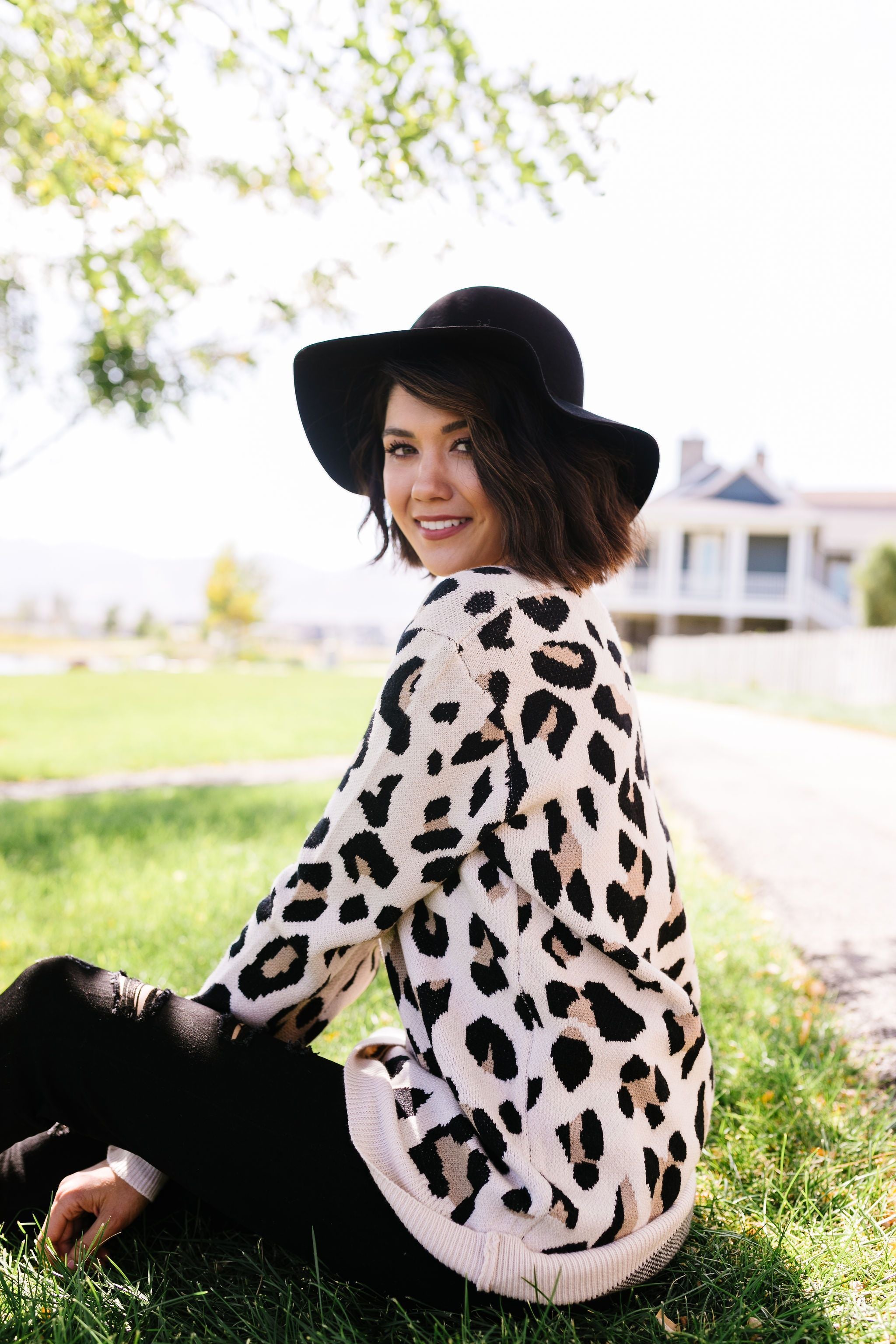 The Cat's Meow Leopard Sweater In Cream