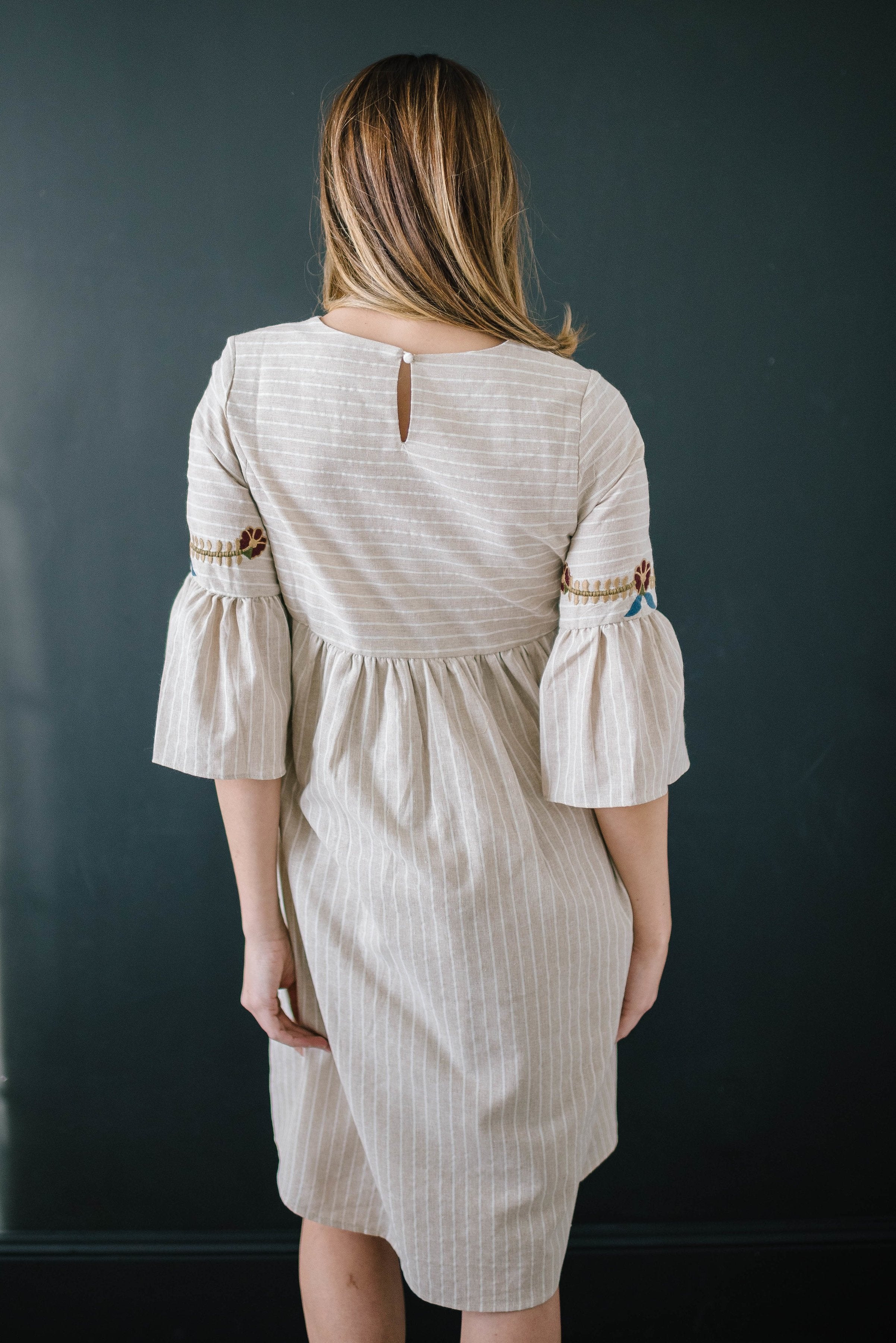 The Emerson Embroidered Dress In Linen