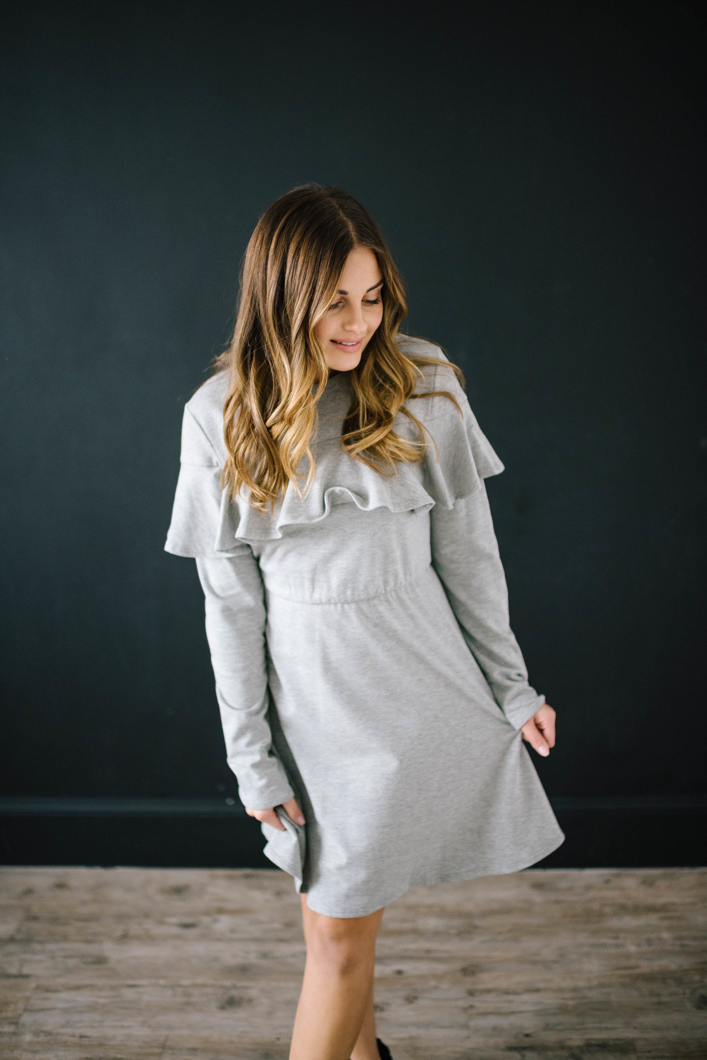 The Liz Knit Dress in Gray