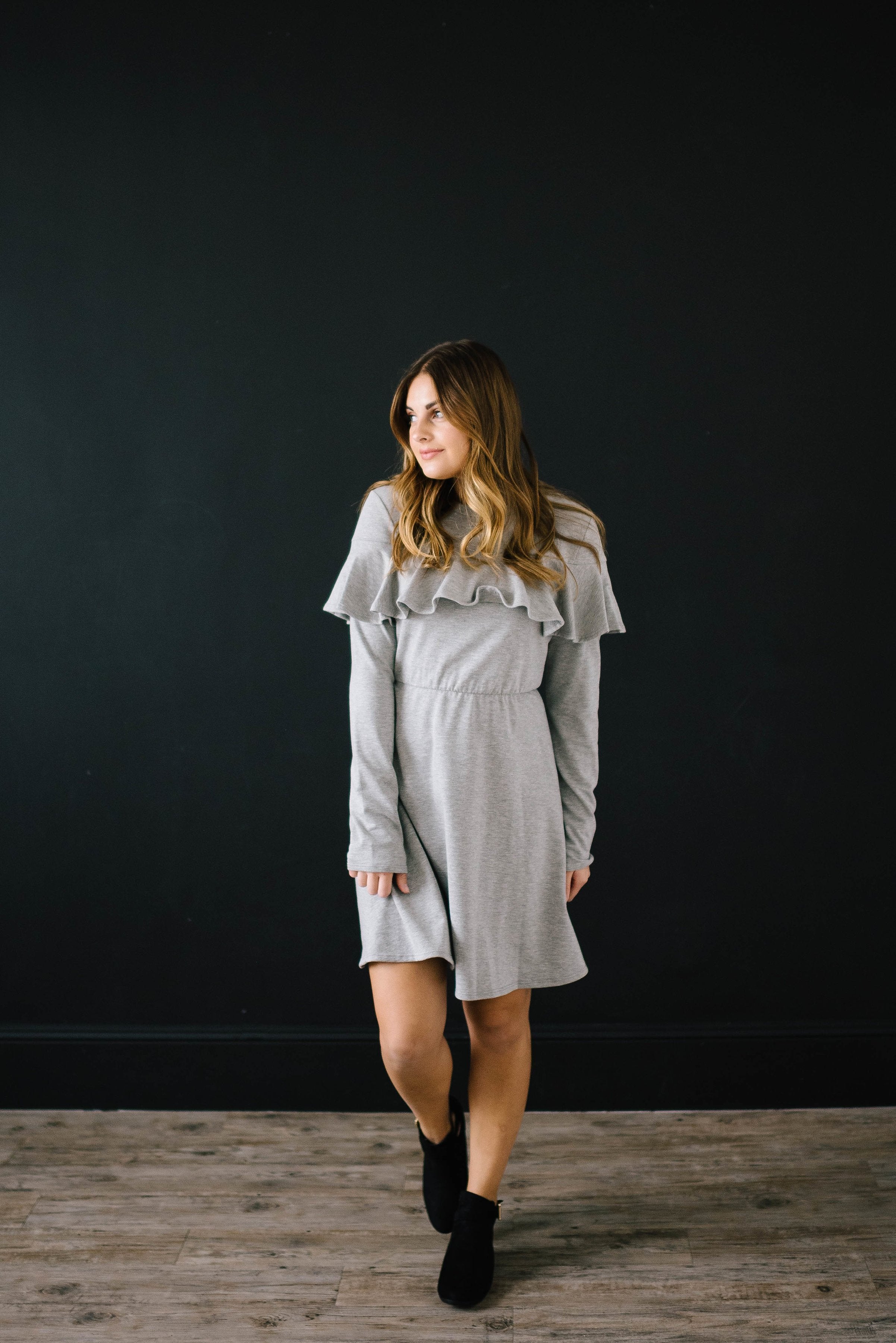 The Liz Knit Dress in Gray