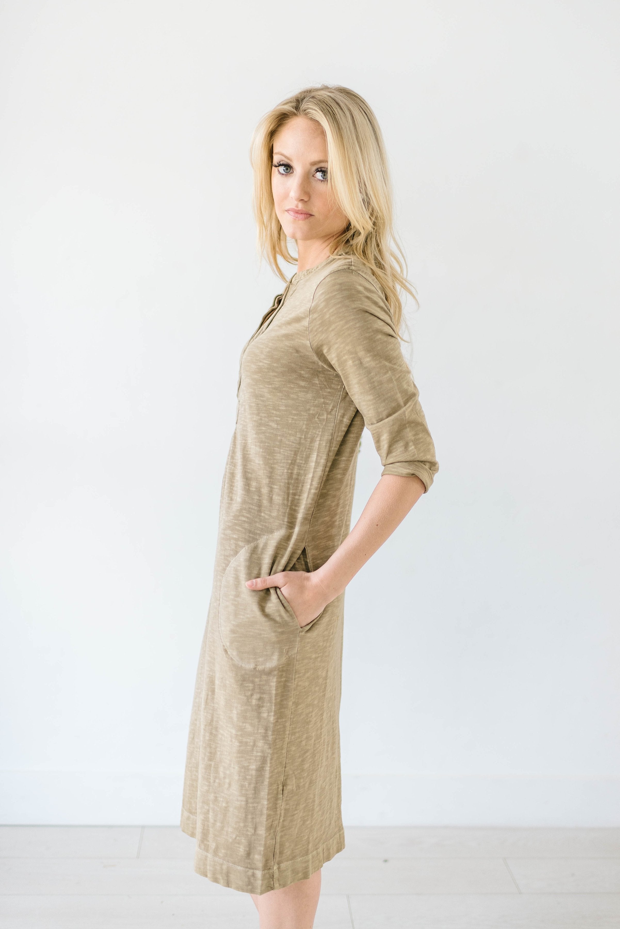 The McCall Dress in  Pale Olive