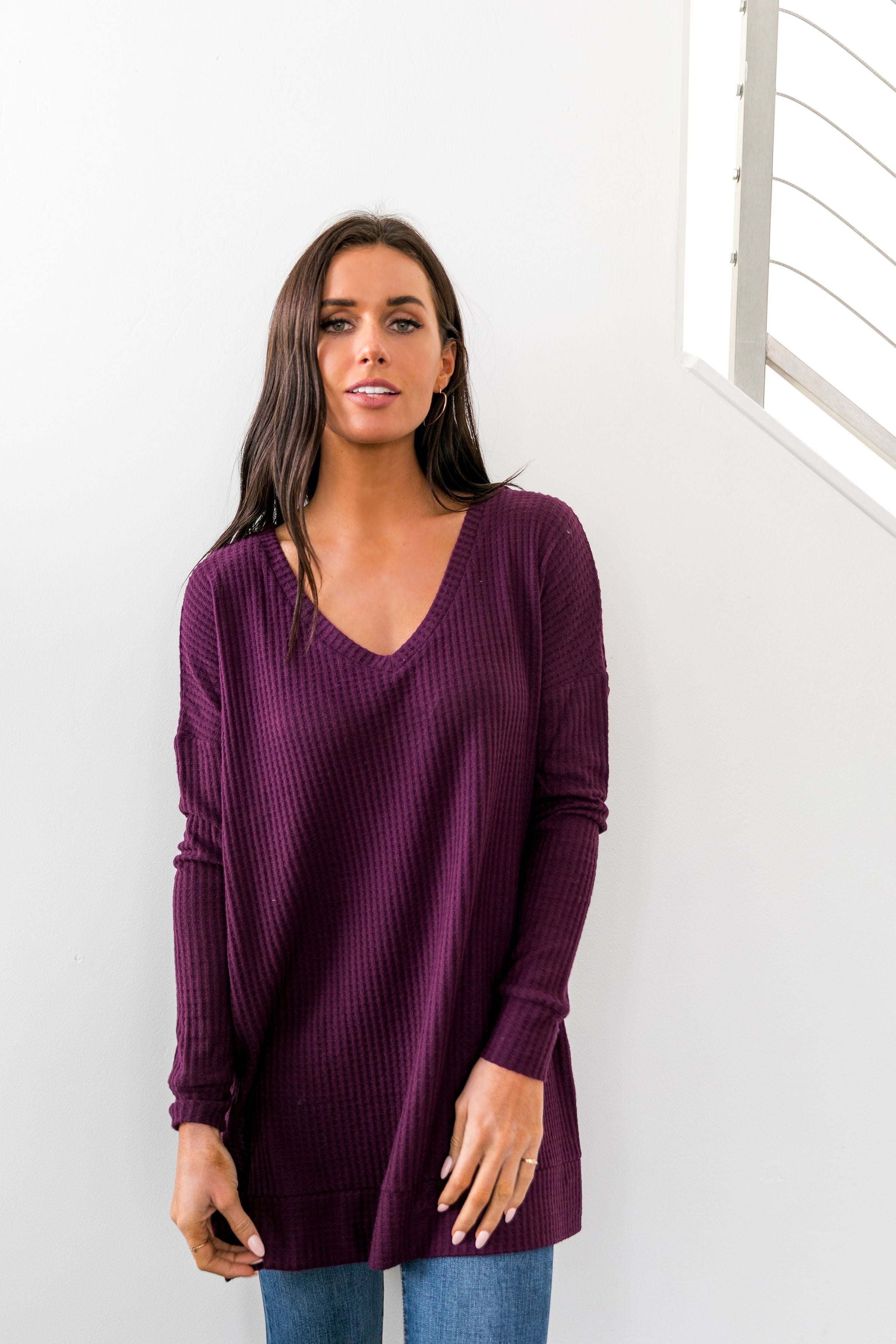 Thermal Tunic In Dark Plum