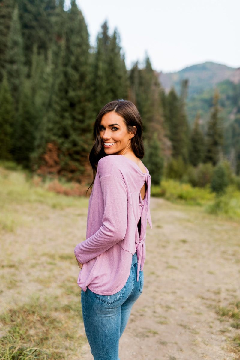 Tie Back Top In Lavender