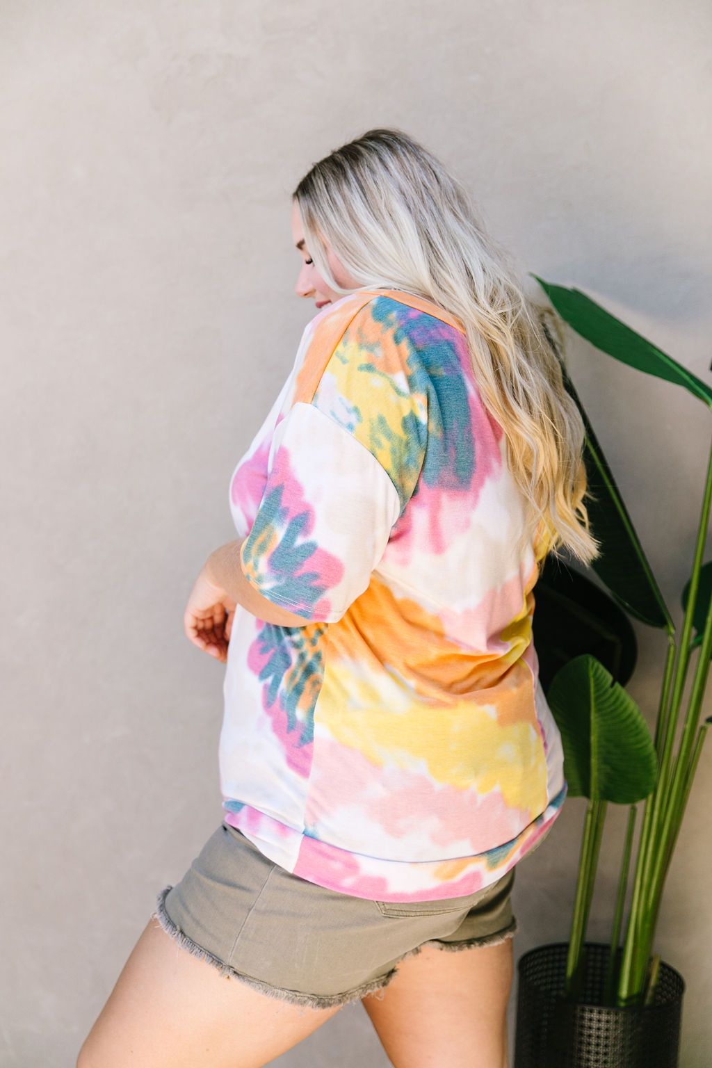 Tie Dye Swirls Top In Yellow