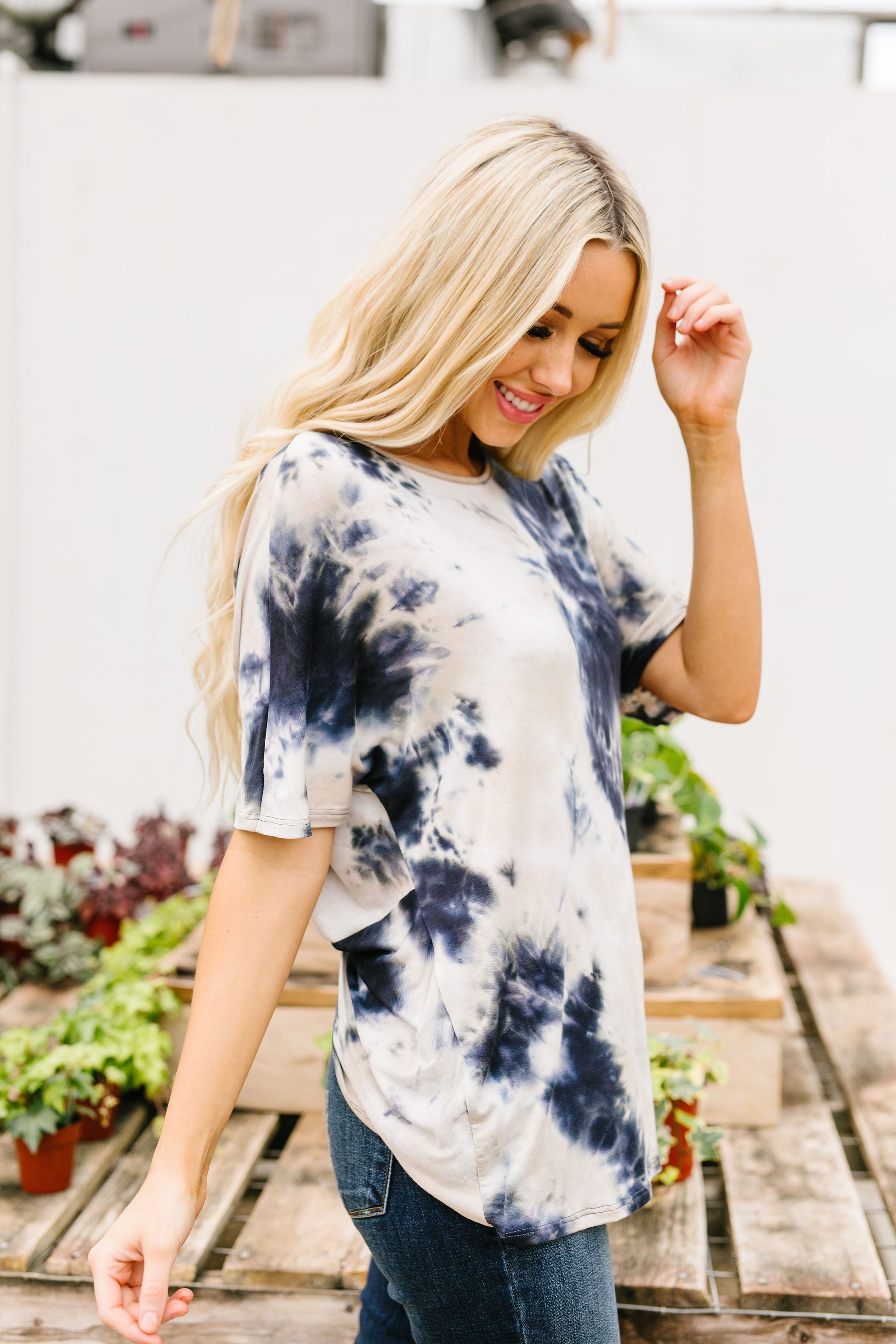 Tie Dye Twist Back Top