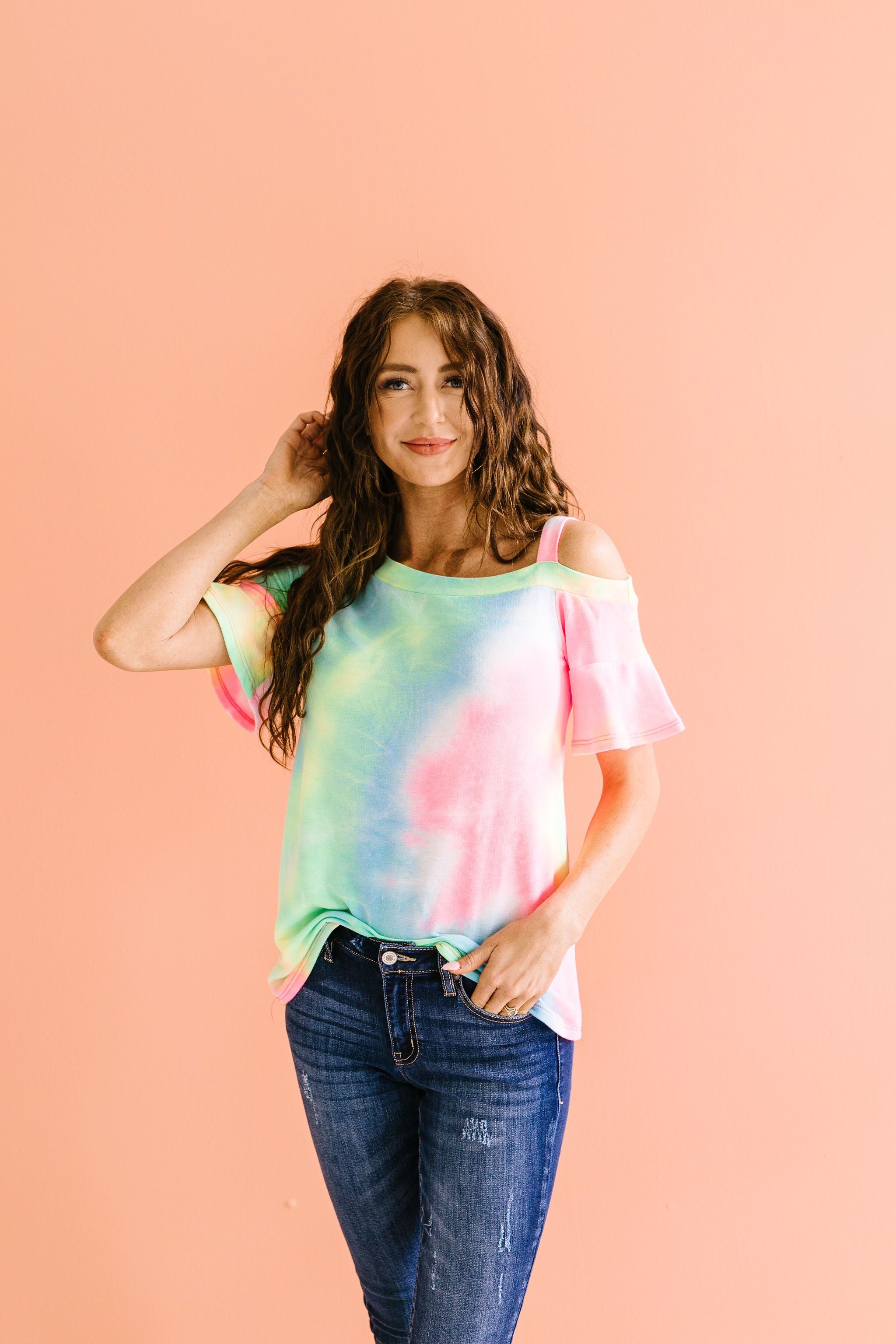 Tie Dyed Rainbow Top