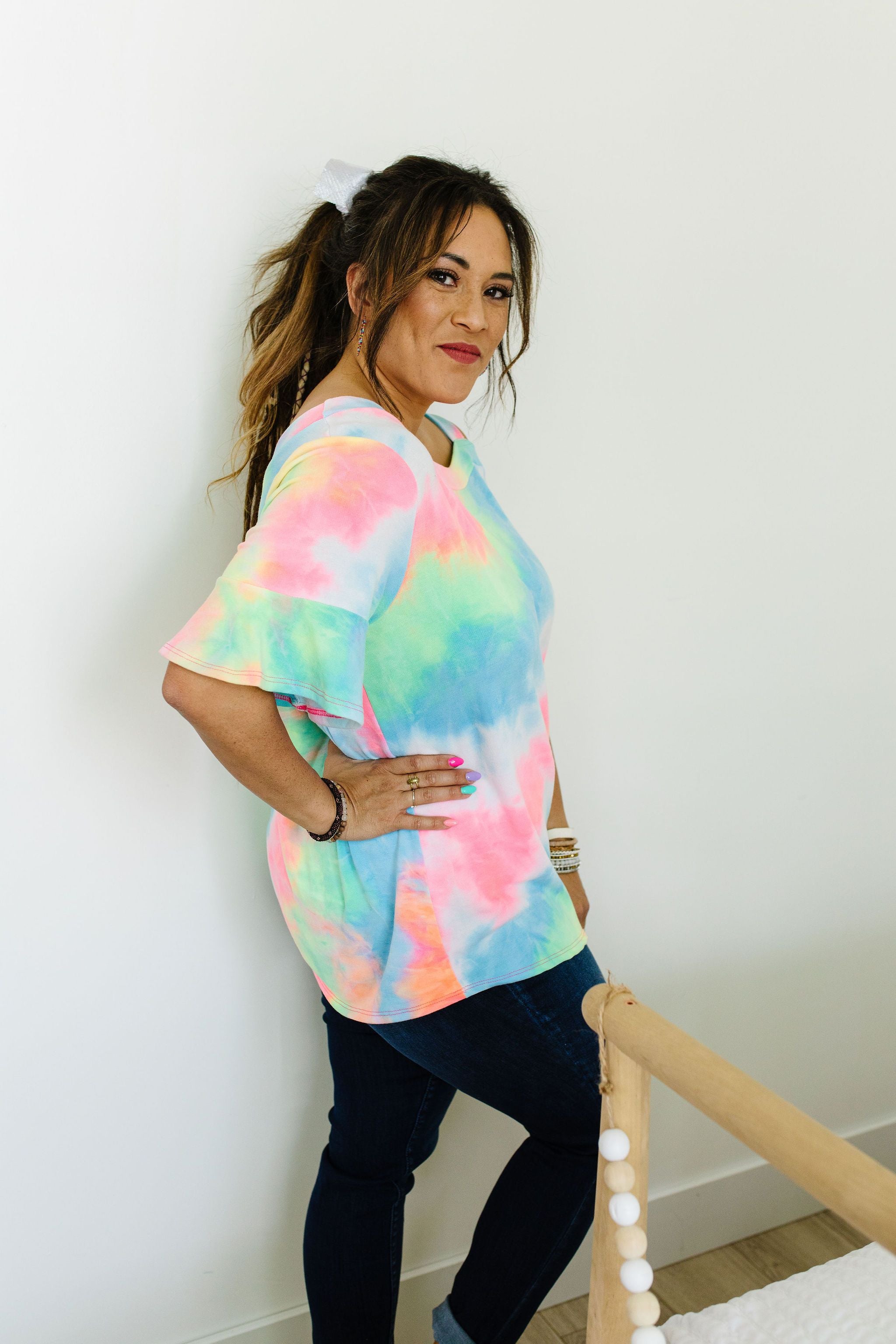 Tie Dyed Rainbow Top