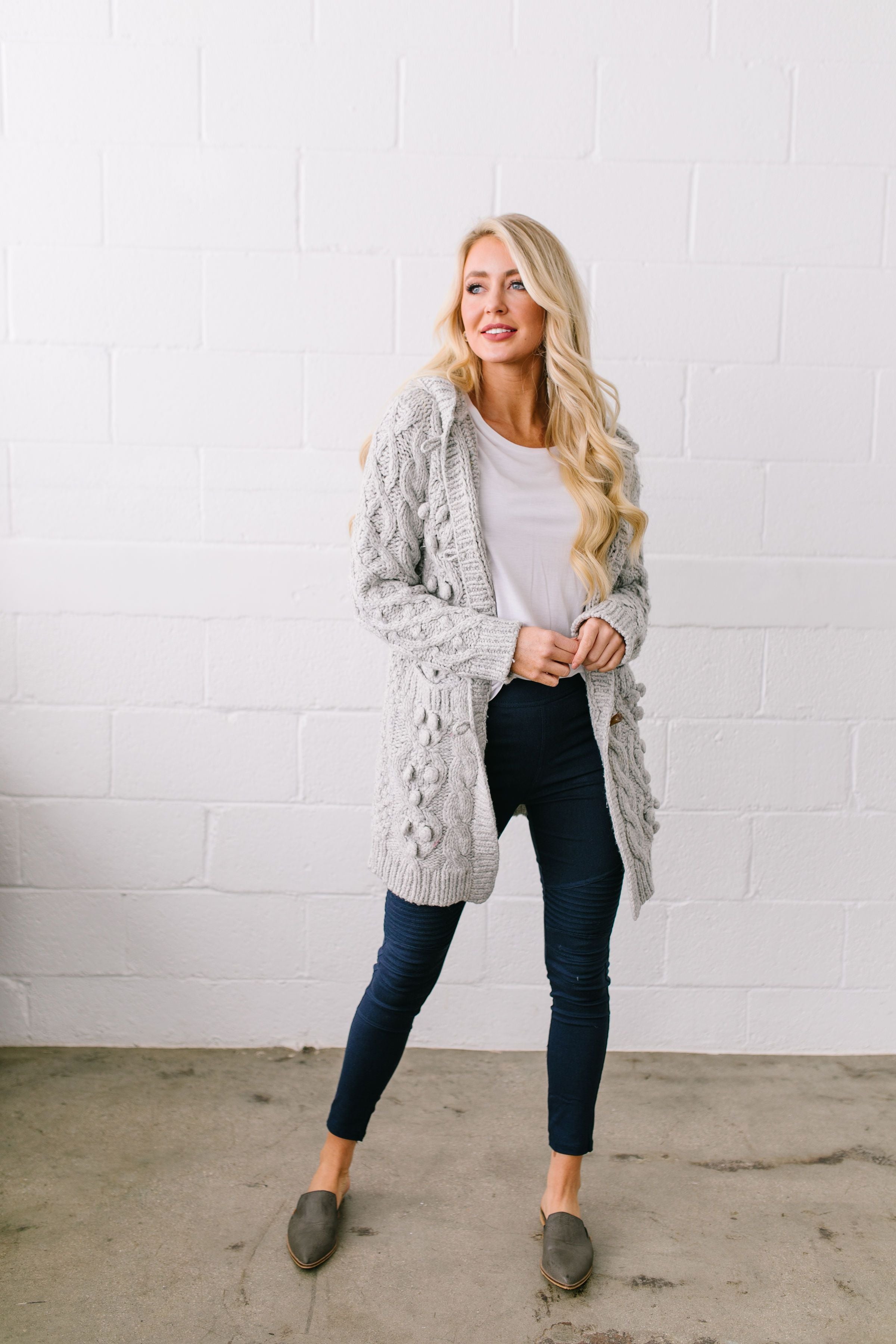 Toggled Cable Knit Cardigan