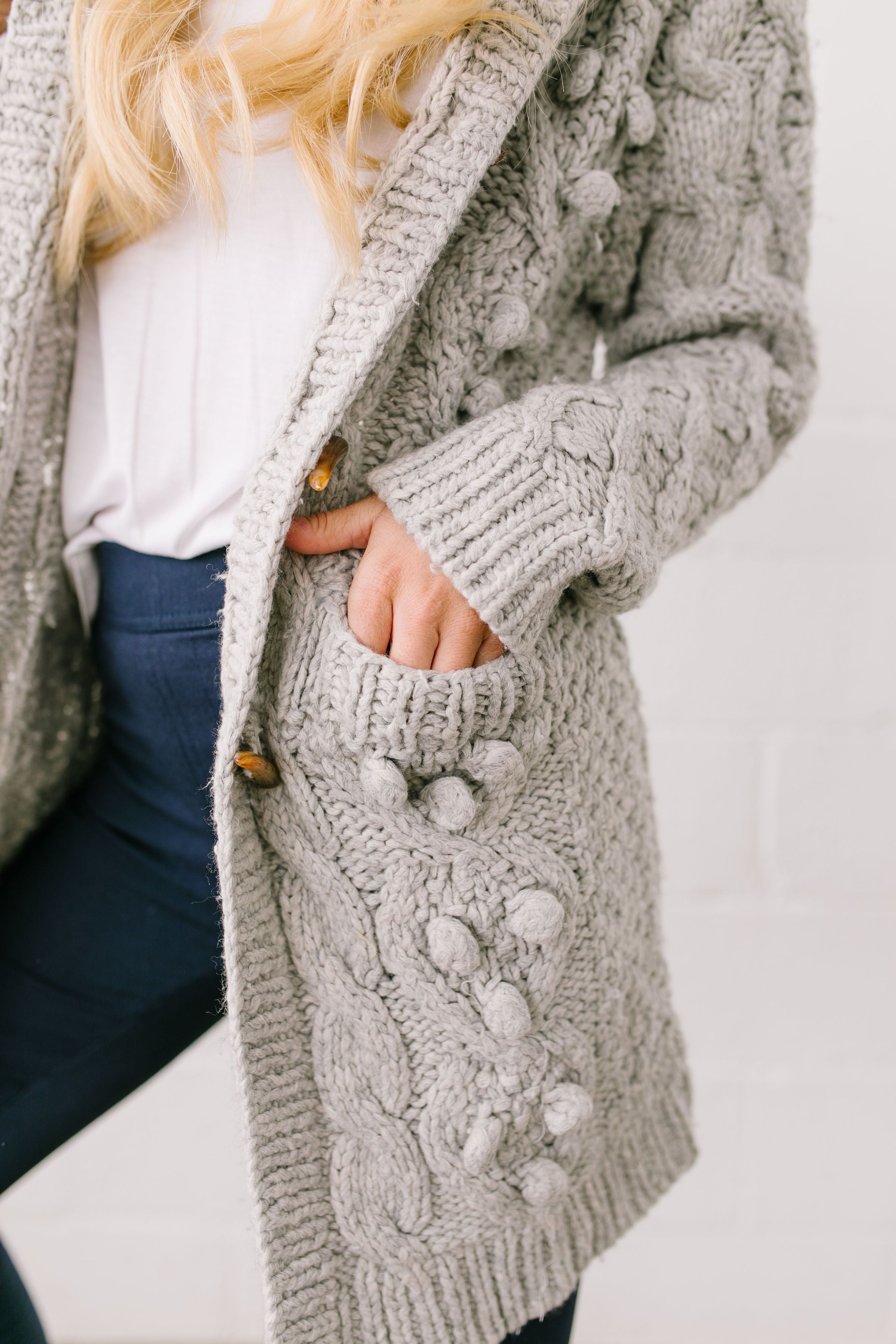 Toggled Cable Knit Cardigan