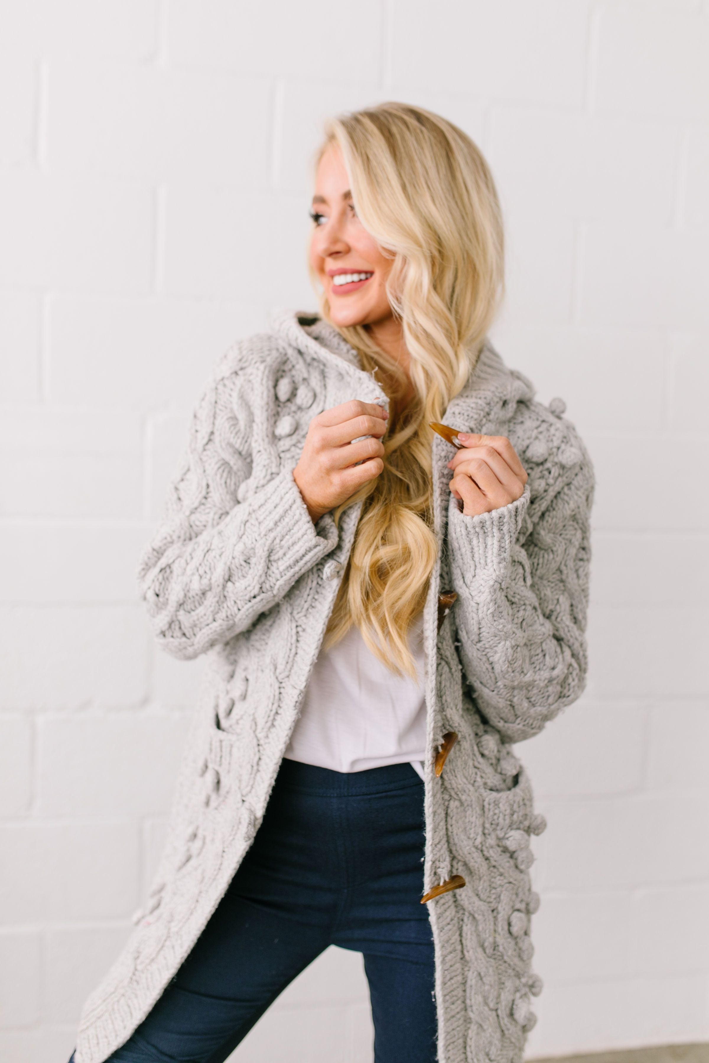 Toggled Cable Knit Cardigan