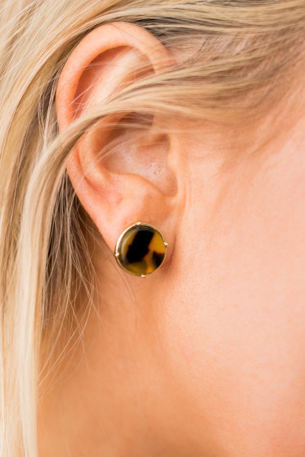 Tortoise Circle Earrings