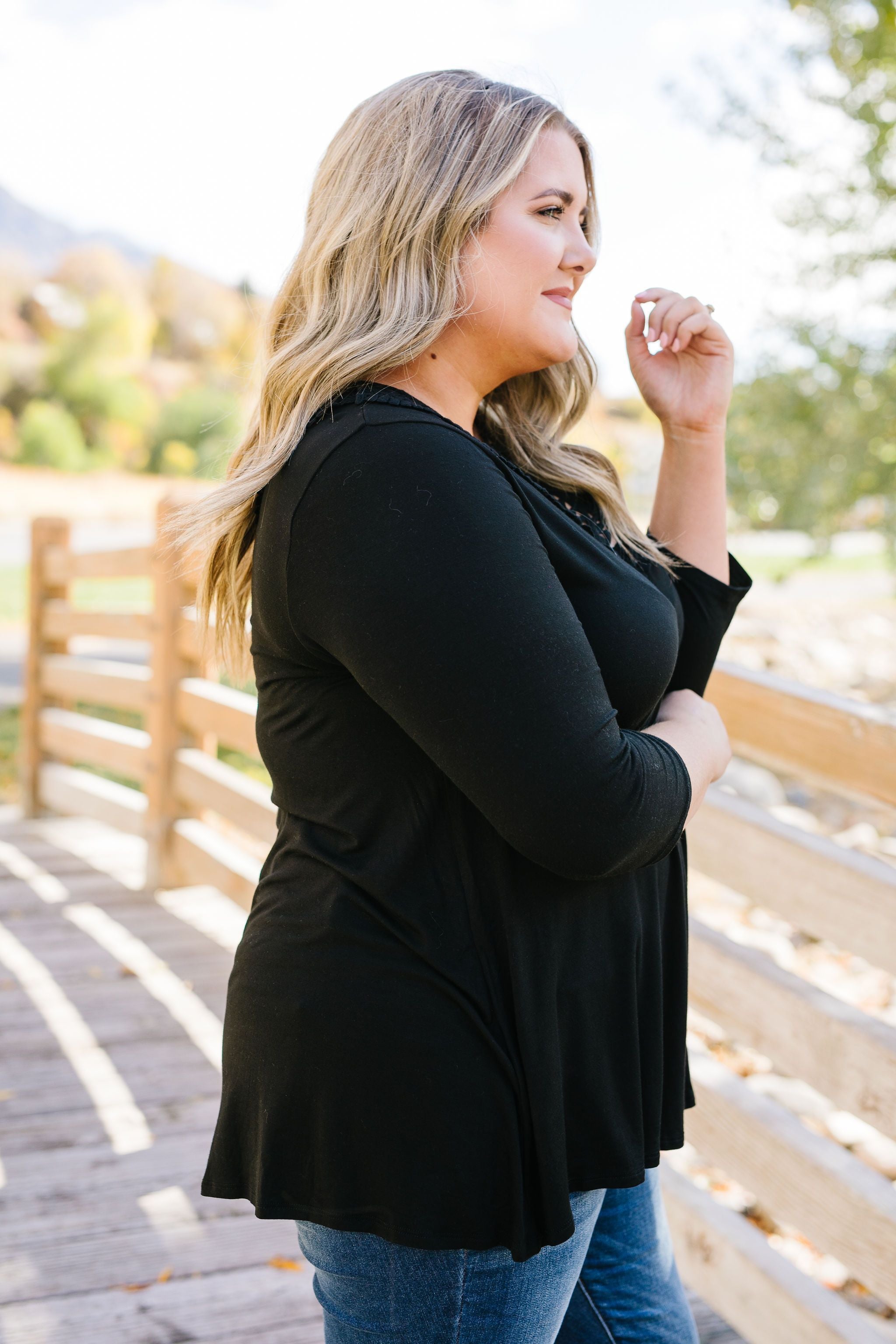 Touch Of Lace Tunic In Black