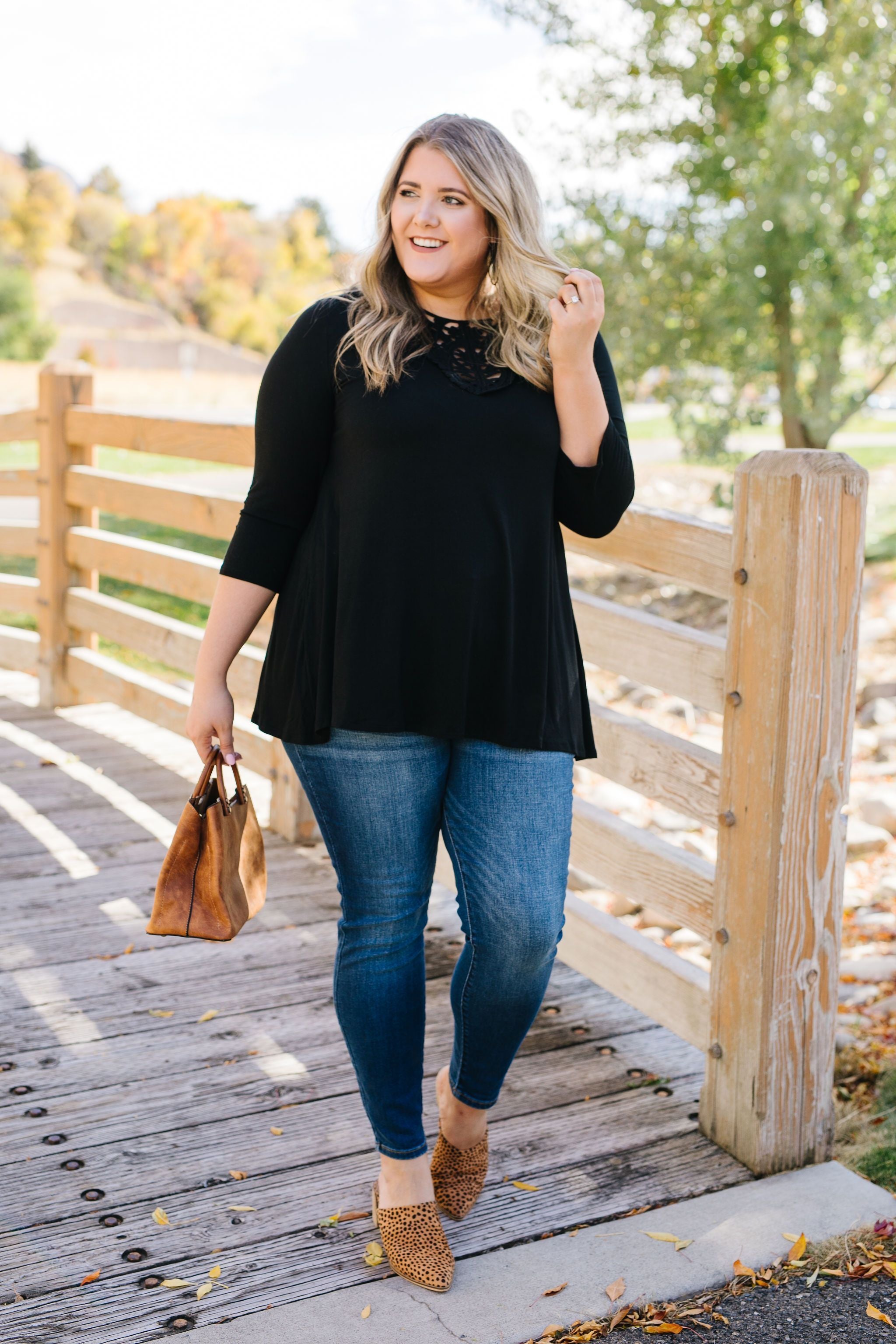 Touch Of Lace Tunic In Black