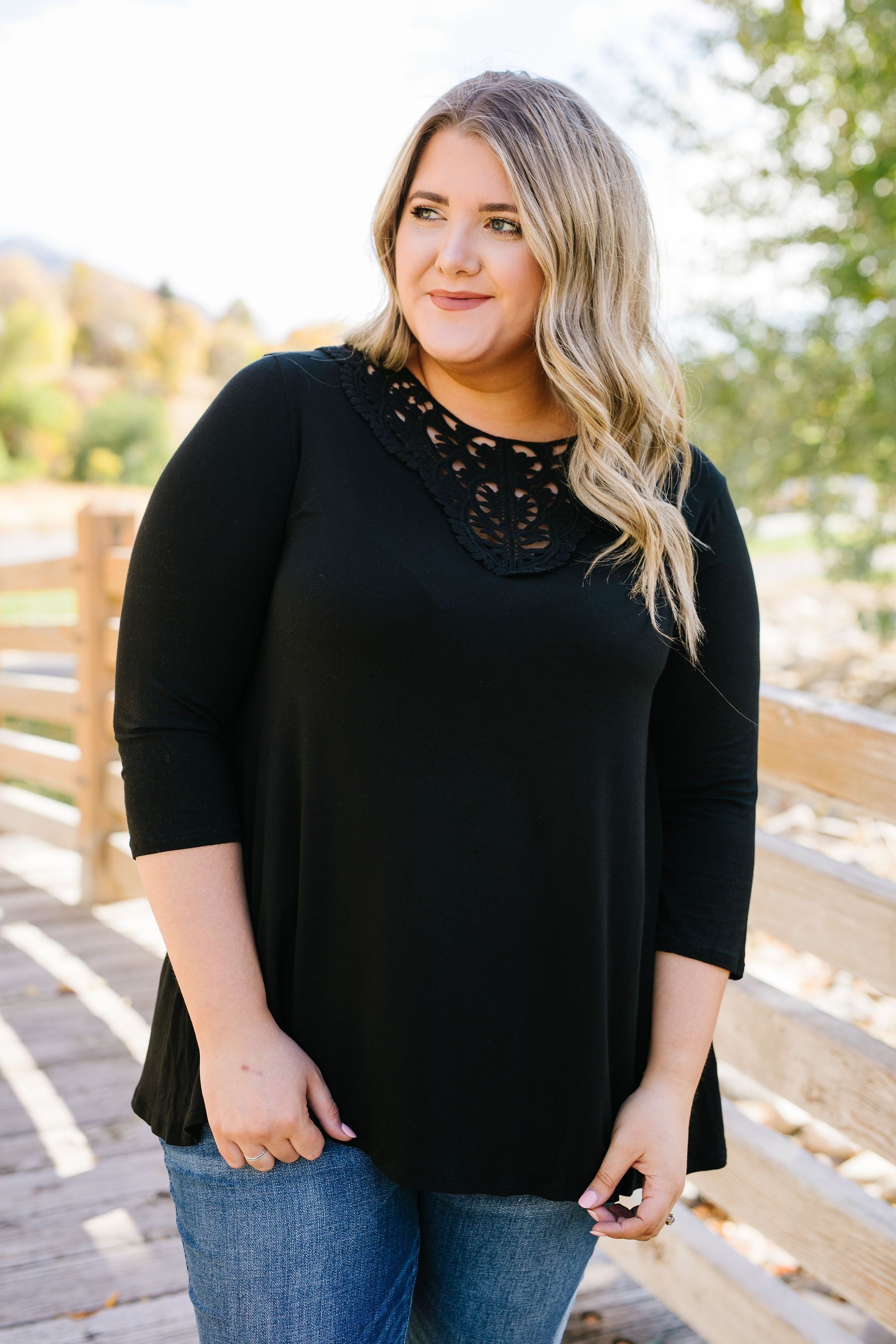 Touch Of Lace Tunic In Black