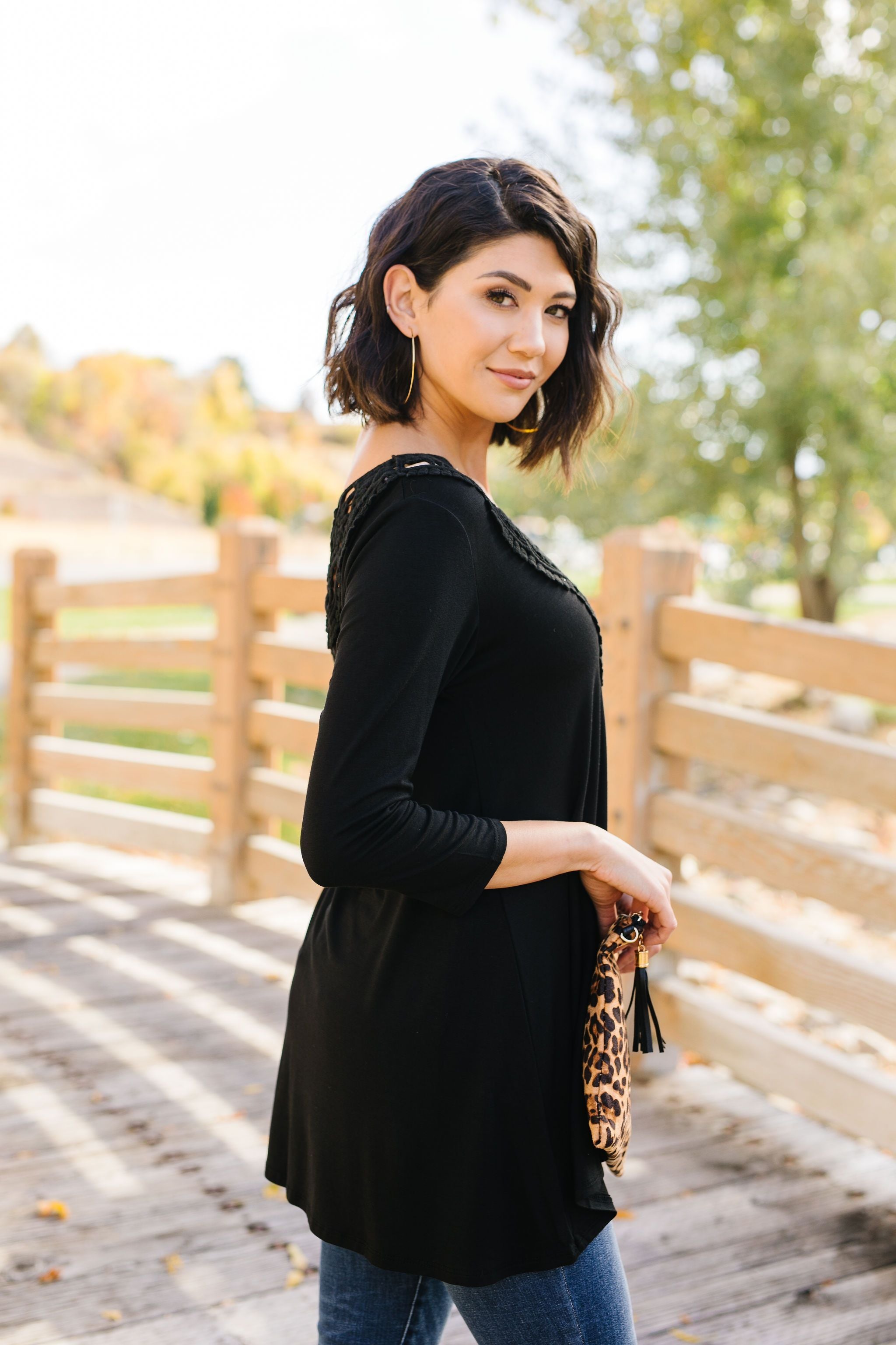 Touch Of Lace Tunic In Black