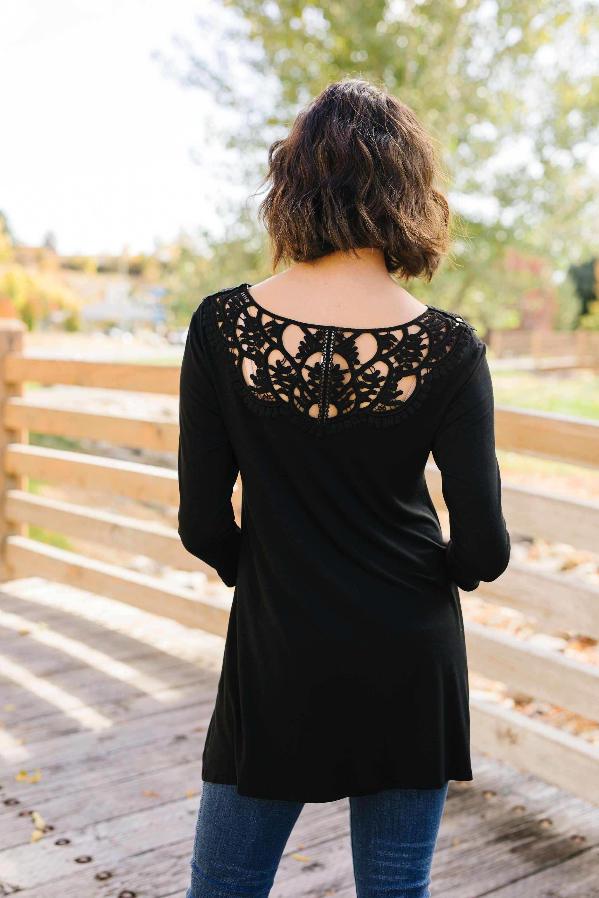 Touch Of Lace Tunic In Black