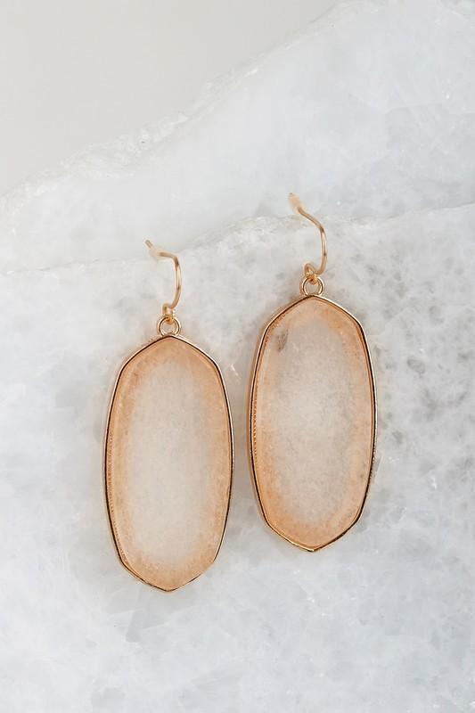 Translucent Stone Earrings In Mystic Mauve