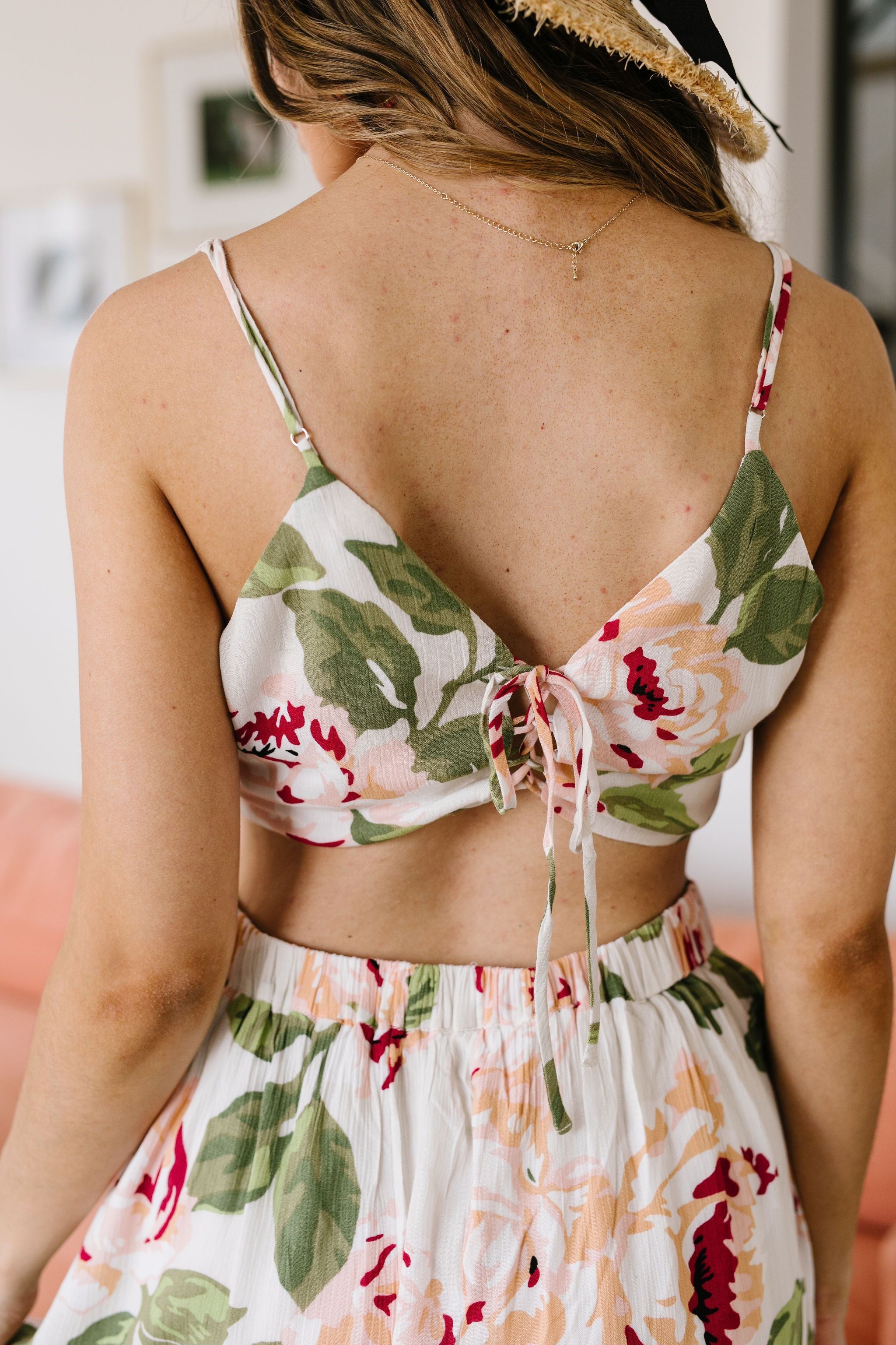 Tropical Fever Crop Top In Ivory