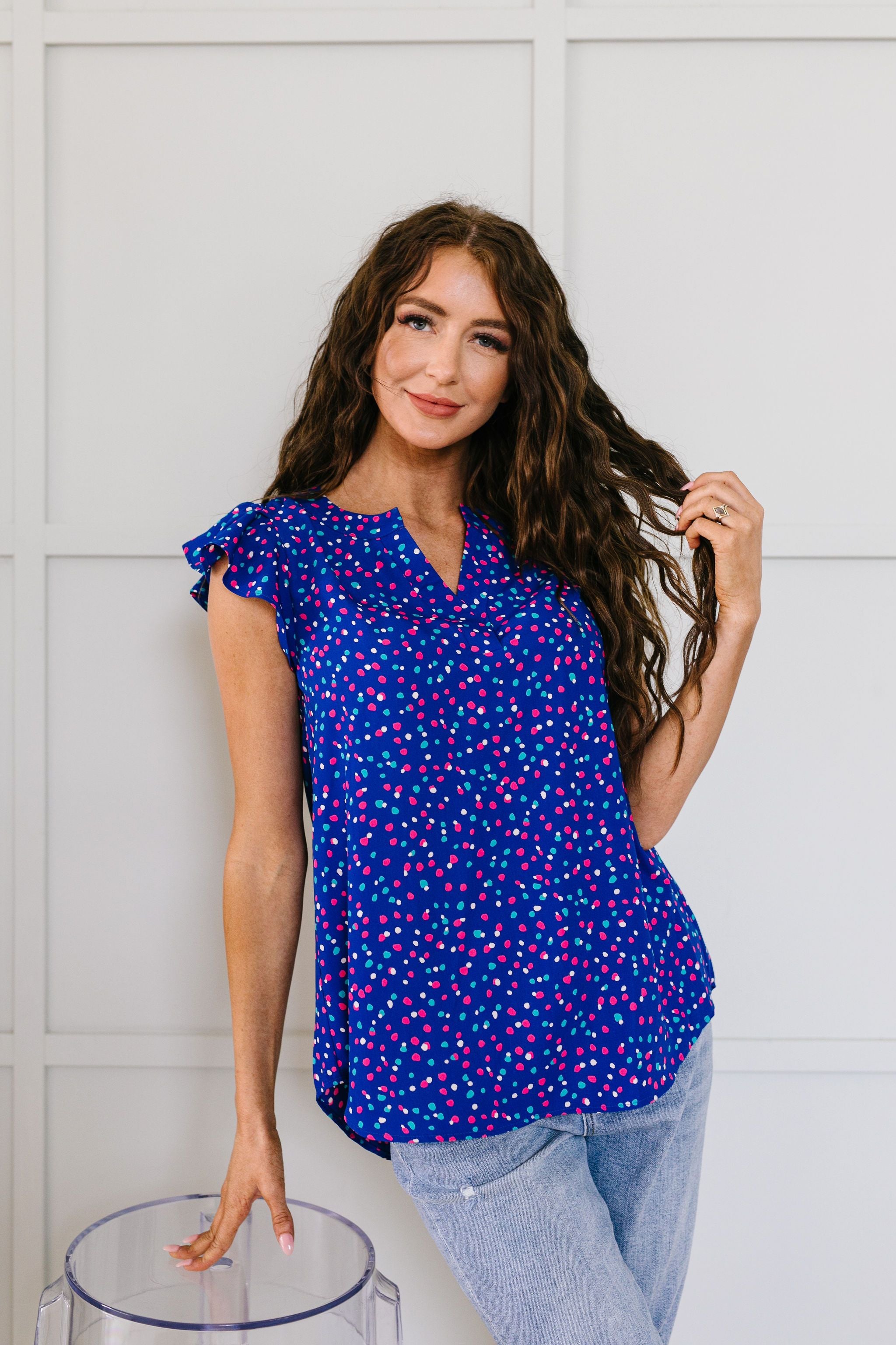 True Blue & Confetti Too Blouse