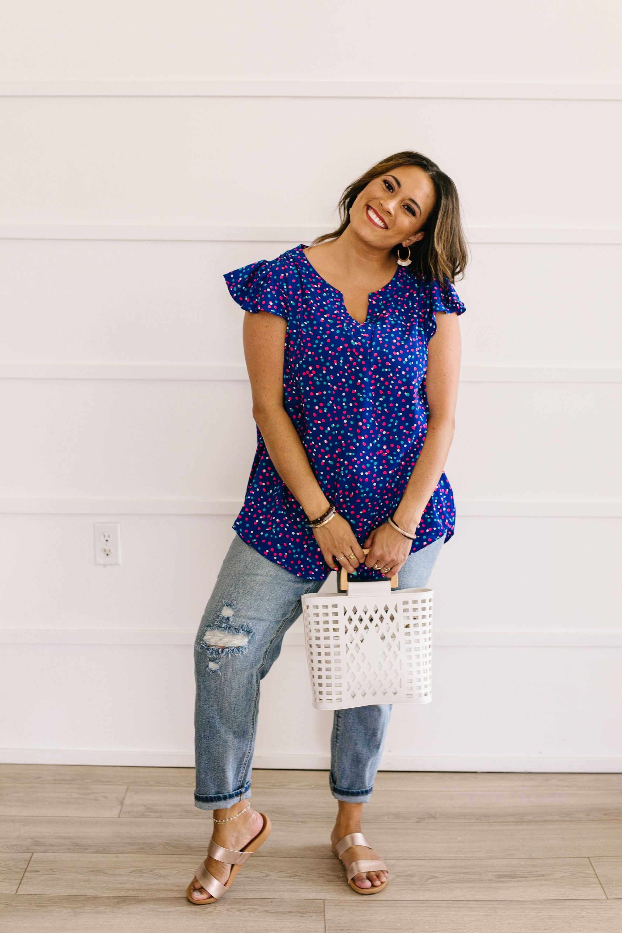 True Blue & Confetti Too Blouse