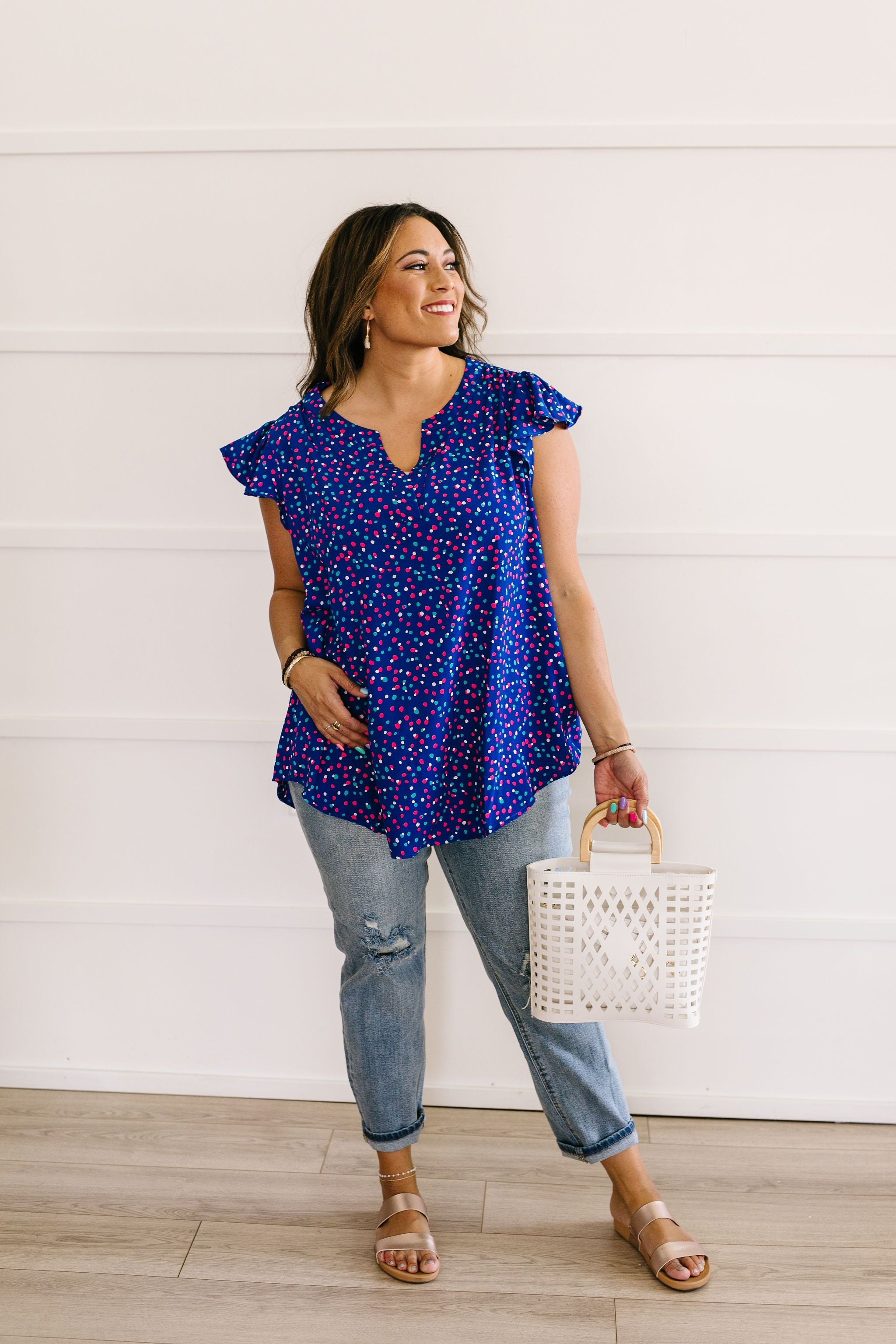 True Blue & Confetti Too Blouse