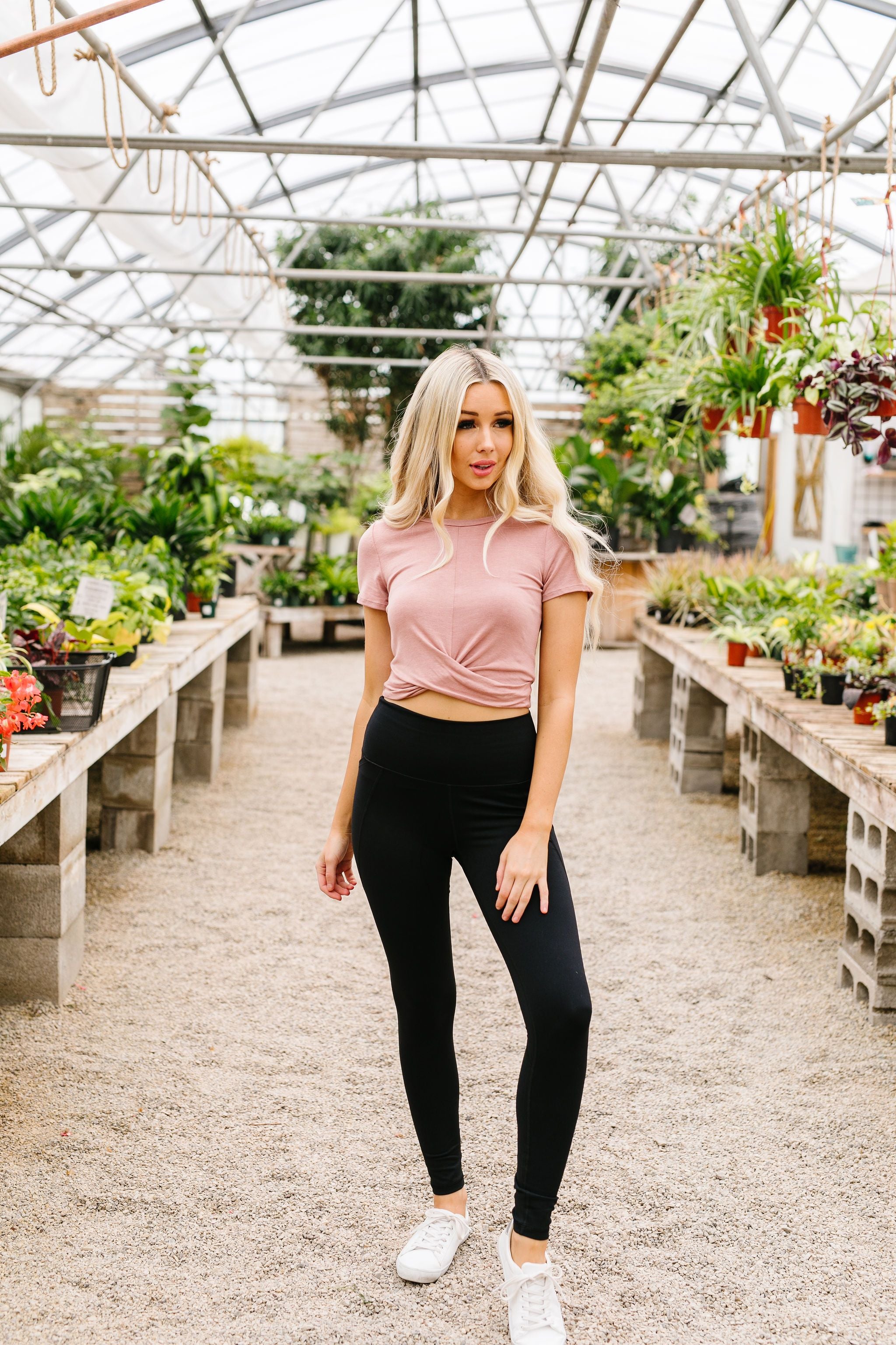 Twisted Crop Top In Mauve