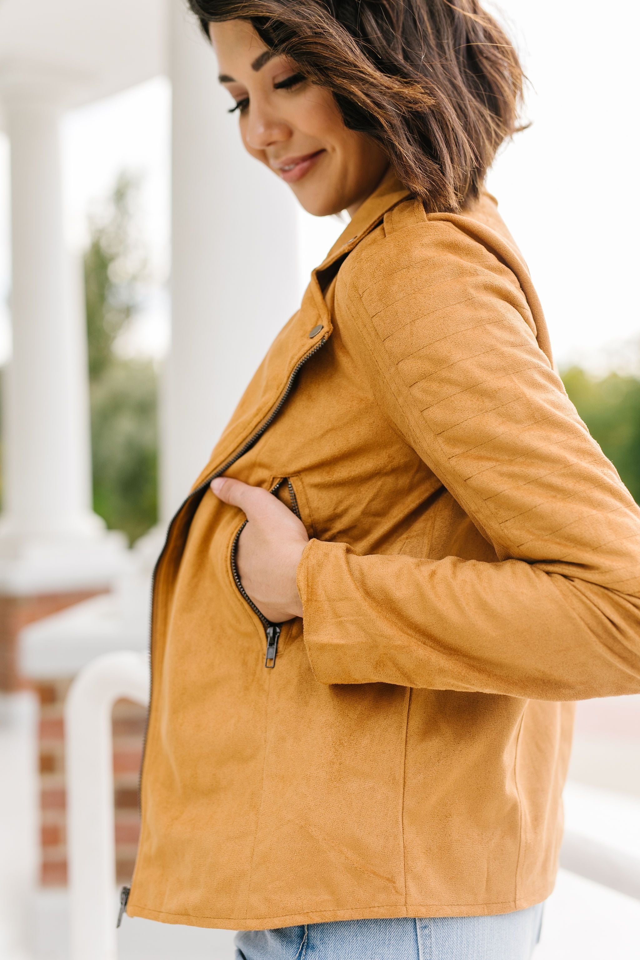 Vegan Suede Moto Jacket