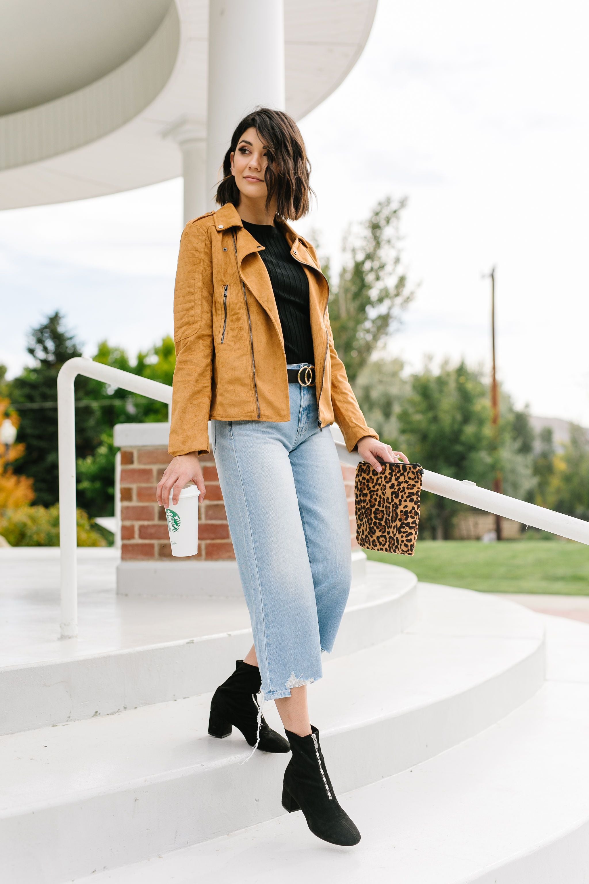 Vegan Suede Moto Jacket