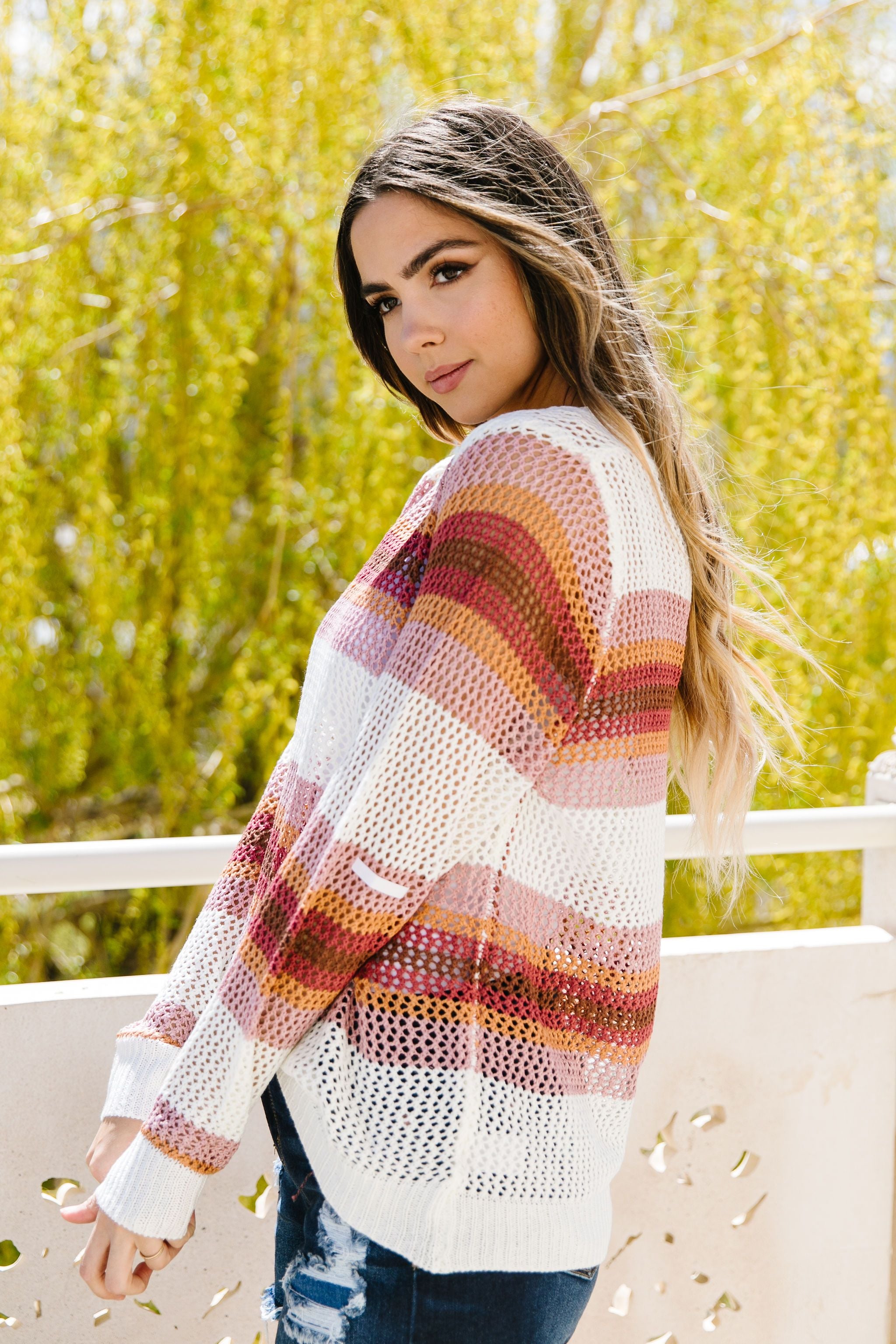 Warm Stripes Sheer Sweater