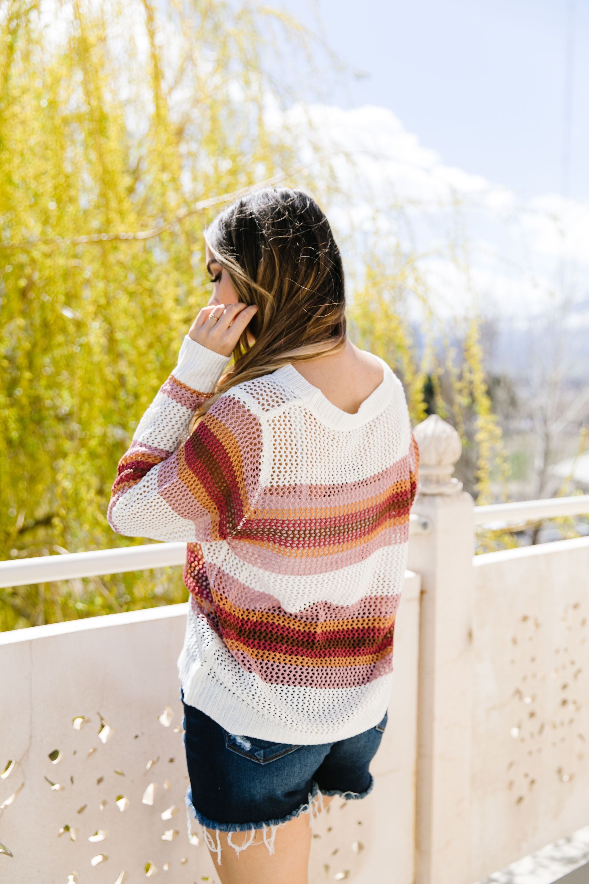 Warm Stripes Sheer Sweater