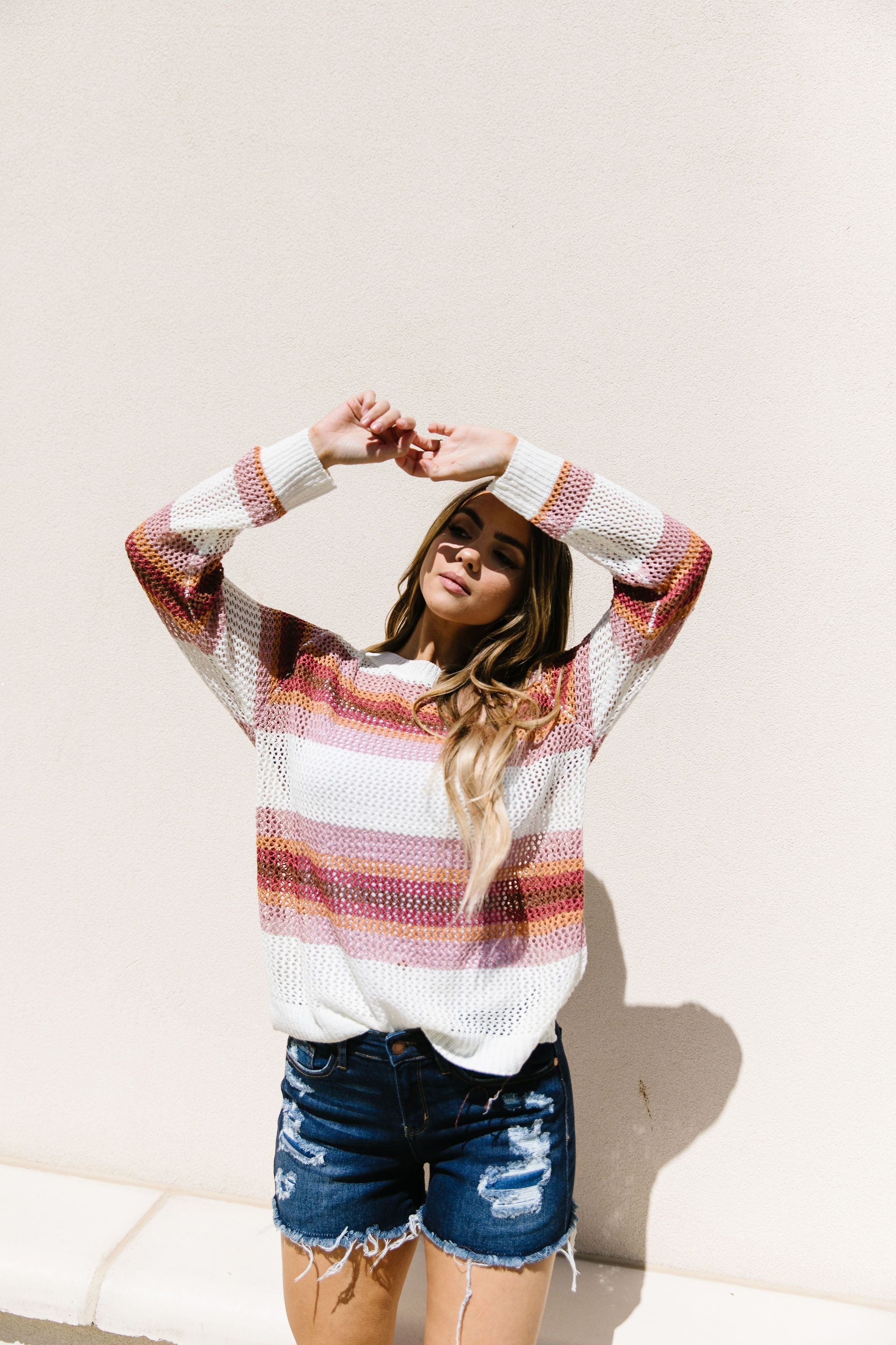 Warm Stripes Sheer Sweater