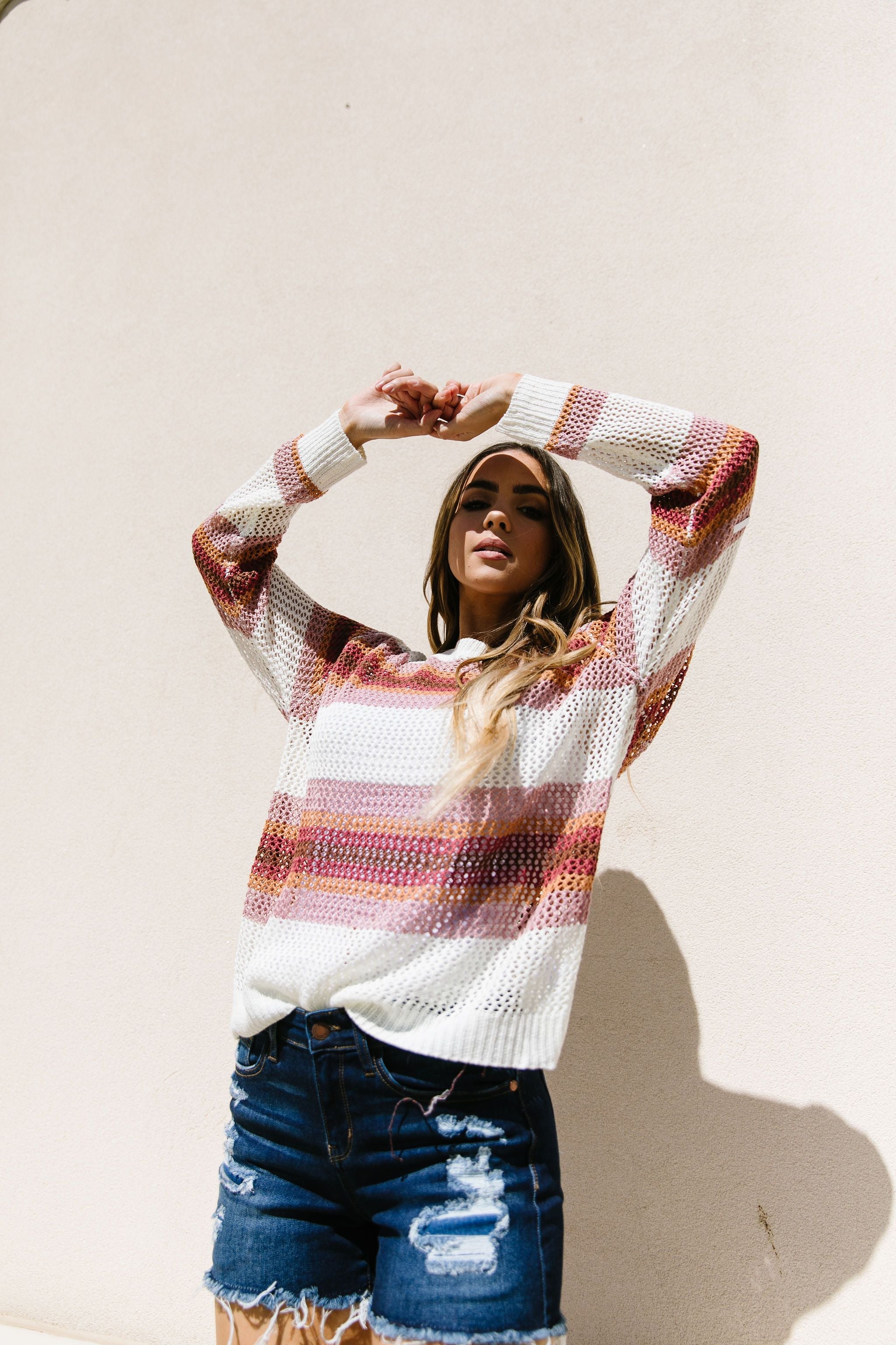 Warm Stripes Sheer Sweater